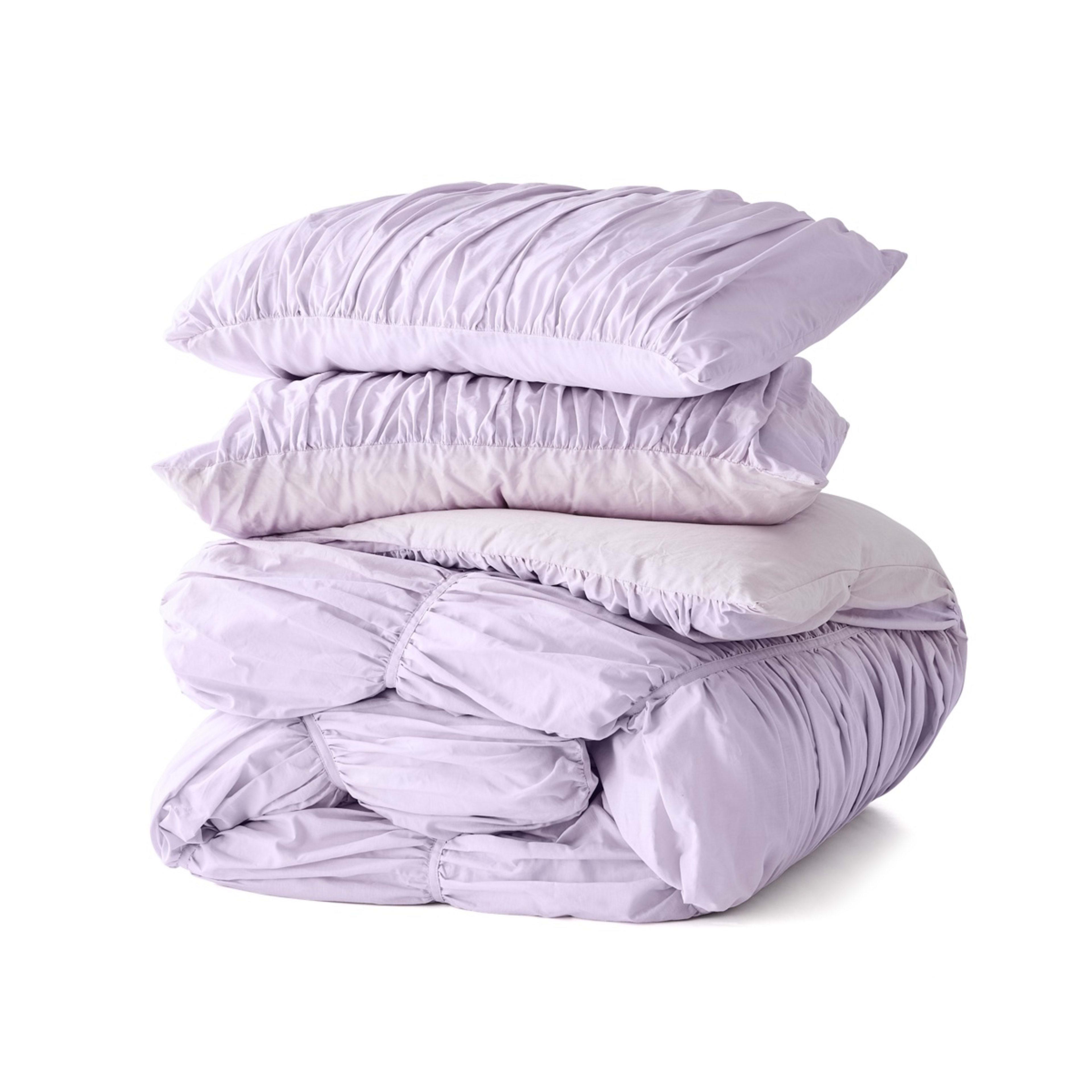 5 Arlo Cotton Quilt Cover Set - Queen Bed, Lilac, 5 of 6