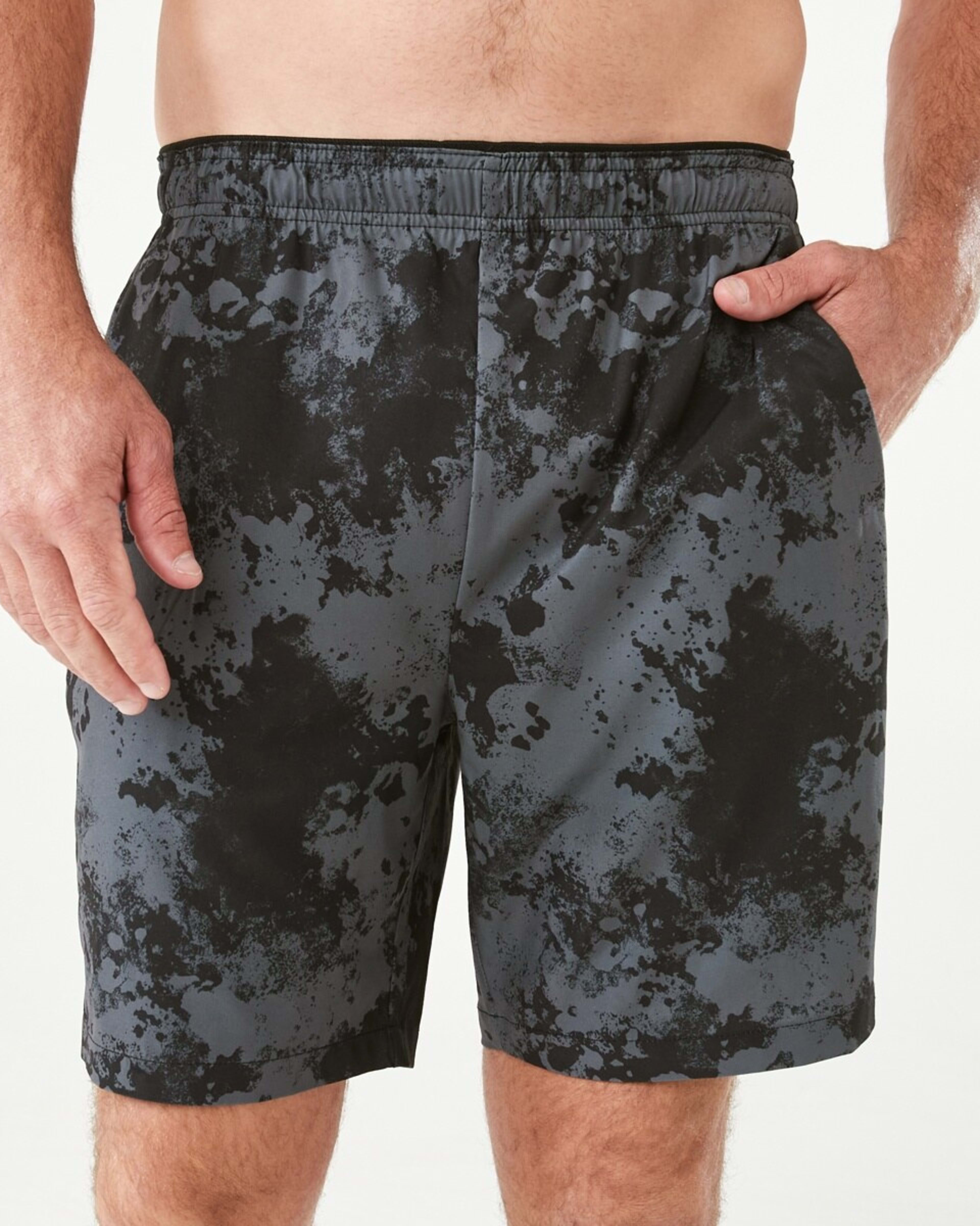 1 Active Mens Gym Shorts Blk Mono