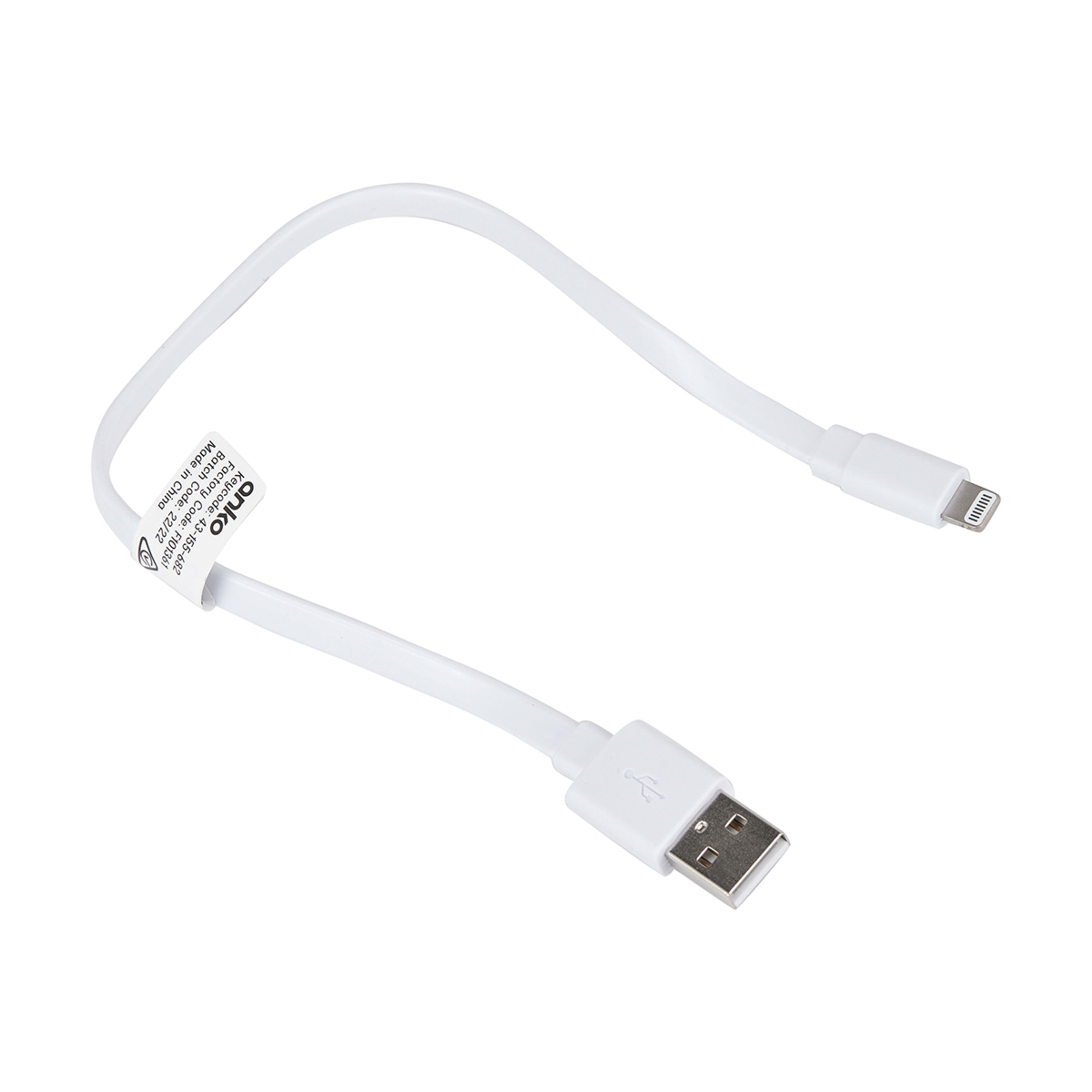 3 Short Noodle USB to Lightning Cable - 0.22m, White, 3 of 4