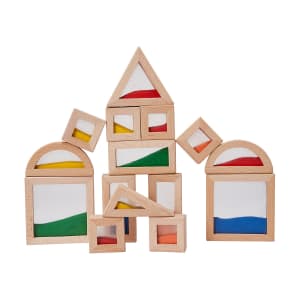 15 Piece Wooden Light and Colour Sand Blocks