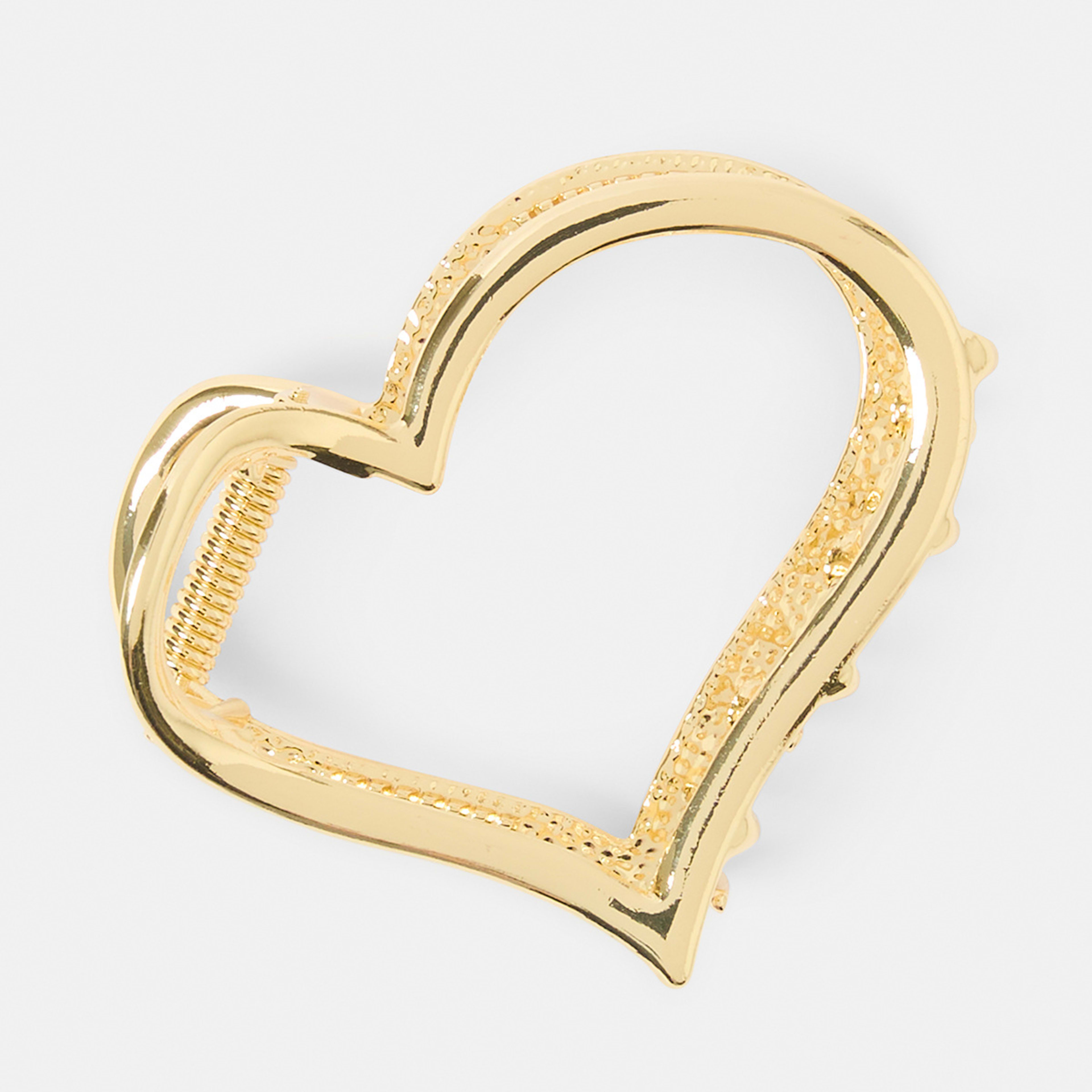 1 Gold Tone Metal Heart Hair Claw Clip