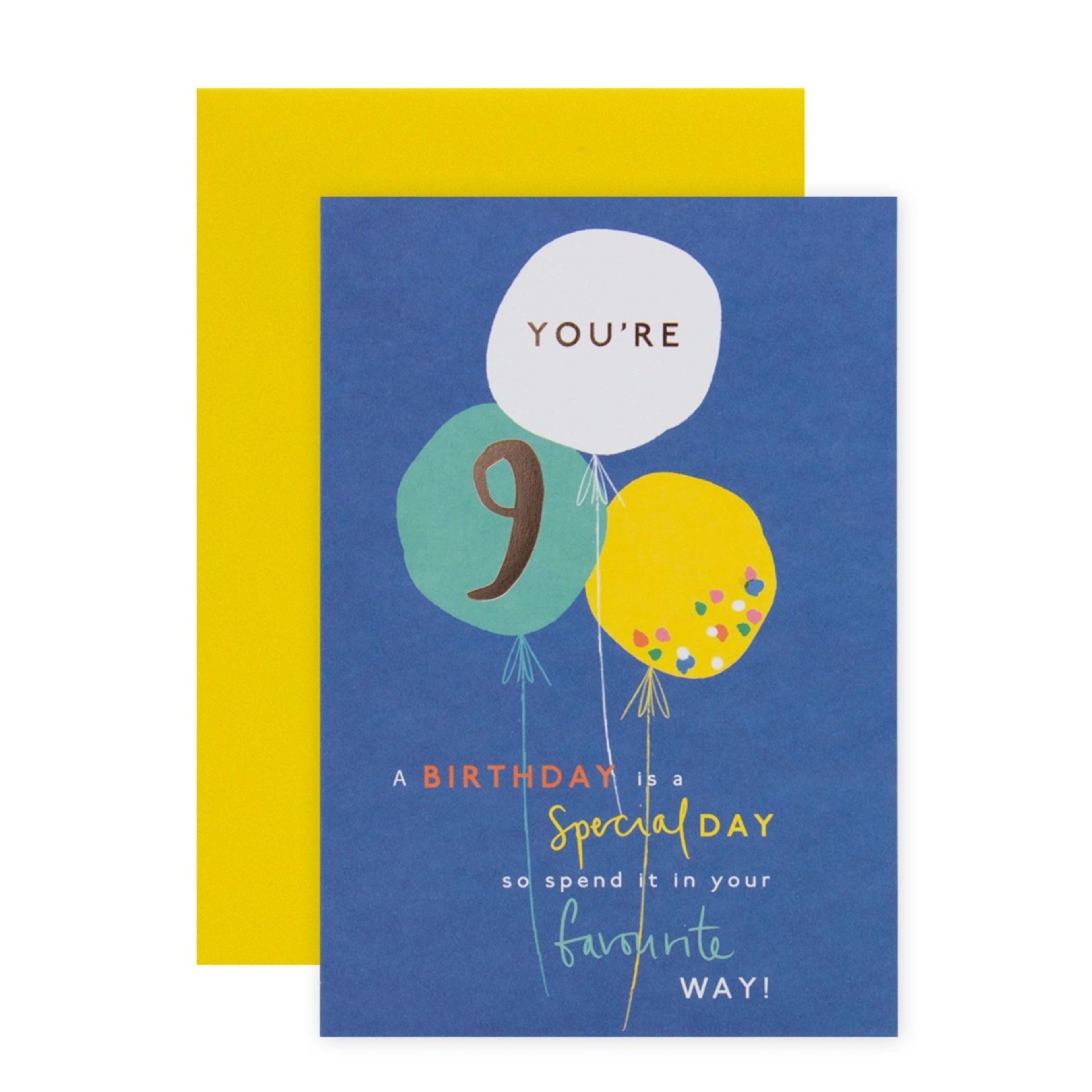 1 Connections from Hallmark 9th Birthday Card - Balloons