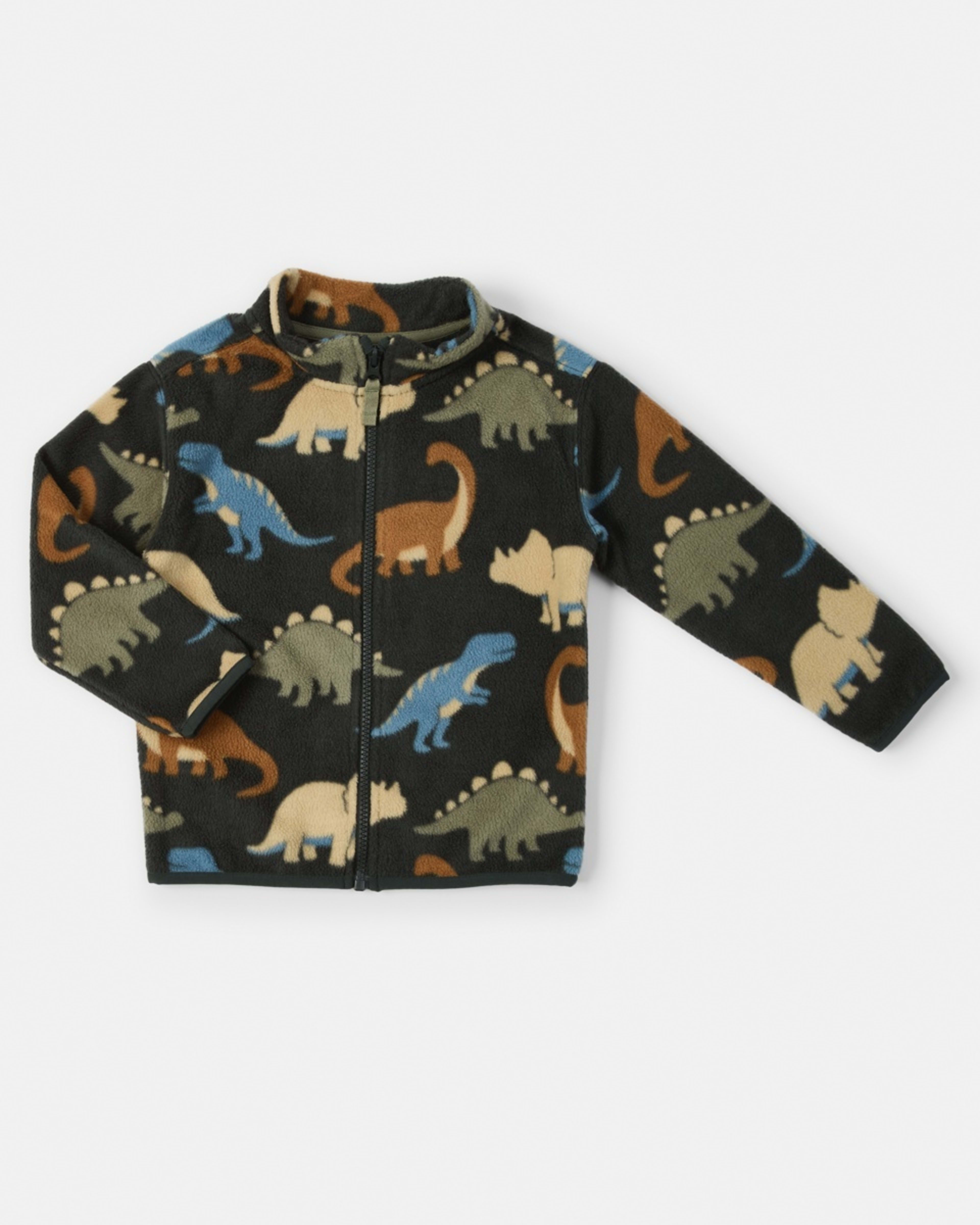 8 Fleece Zip Through Sweatshirt Gry Dino, 8 of 9