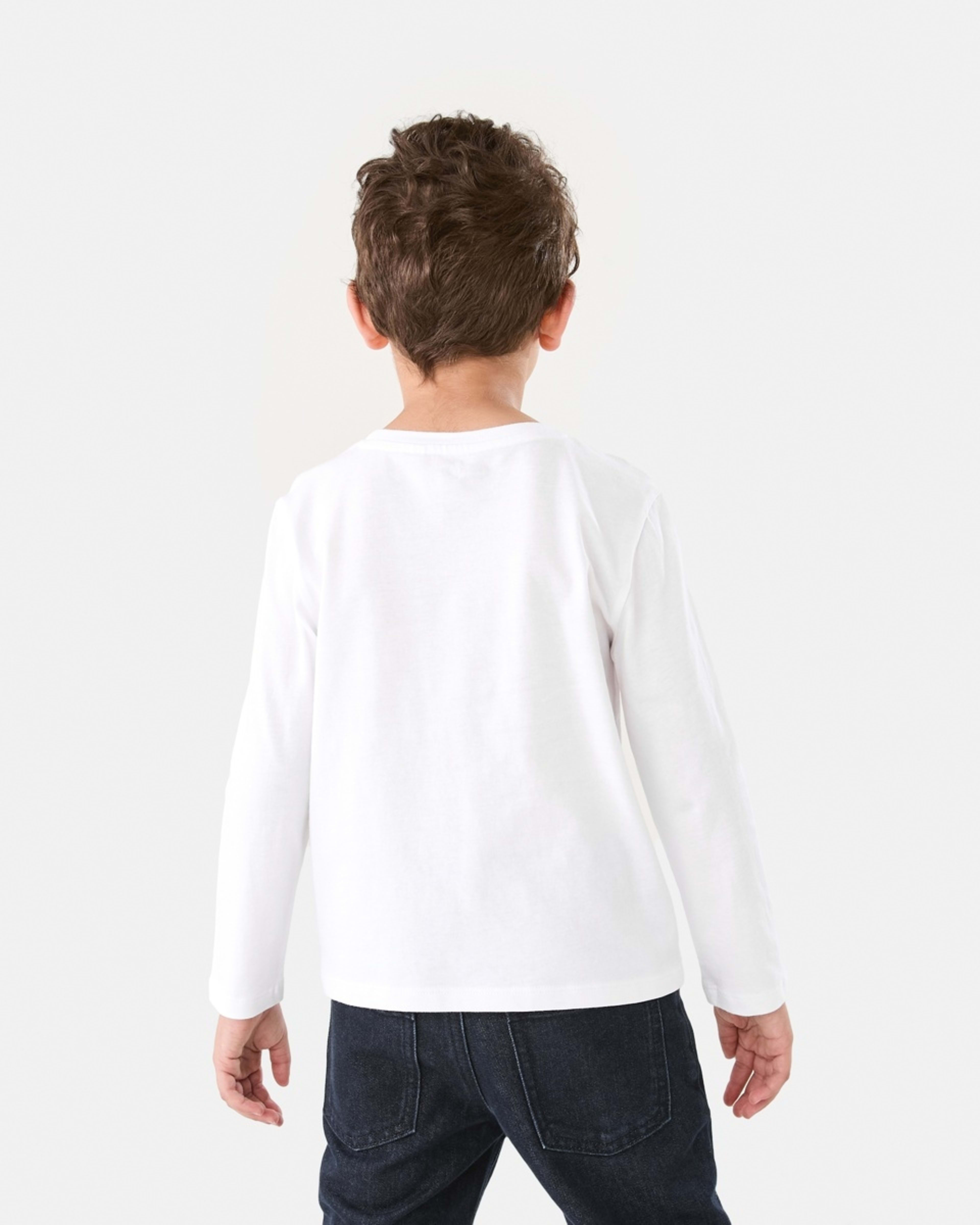 2 Long Sleeve Plain T-shirt White, 2 of 9
