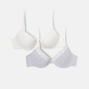 2 Pack Push-up Rib Lace Bra Size 10B