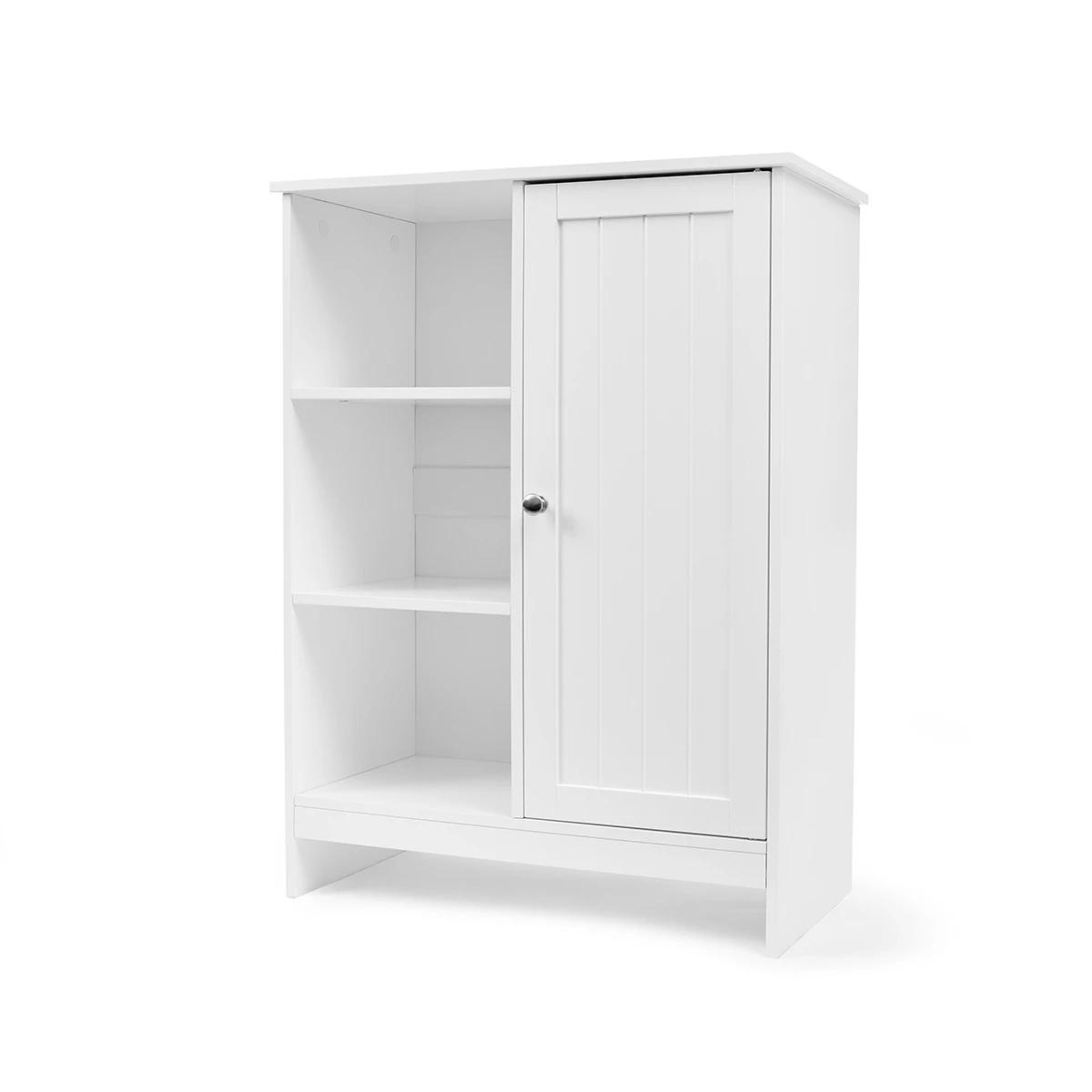 3 Panelled Cabinet with 3 Shelves - White, 3 of 8
