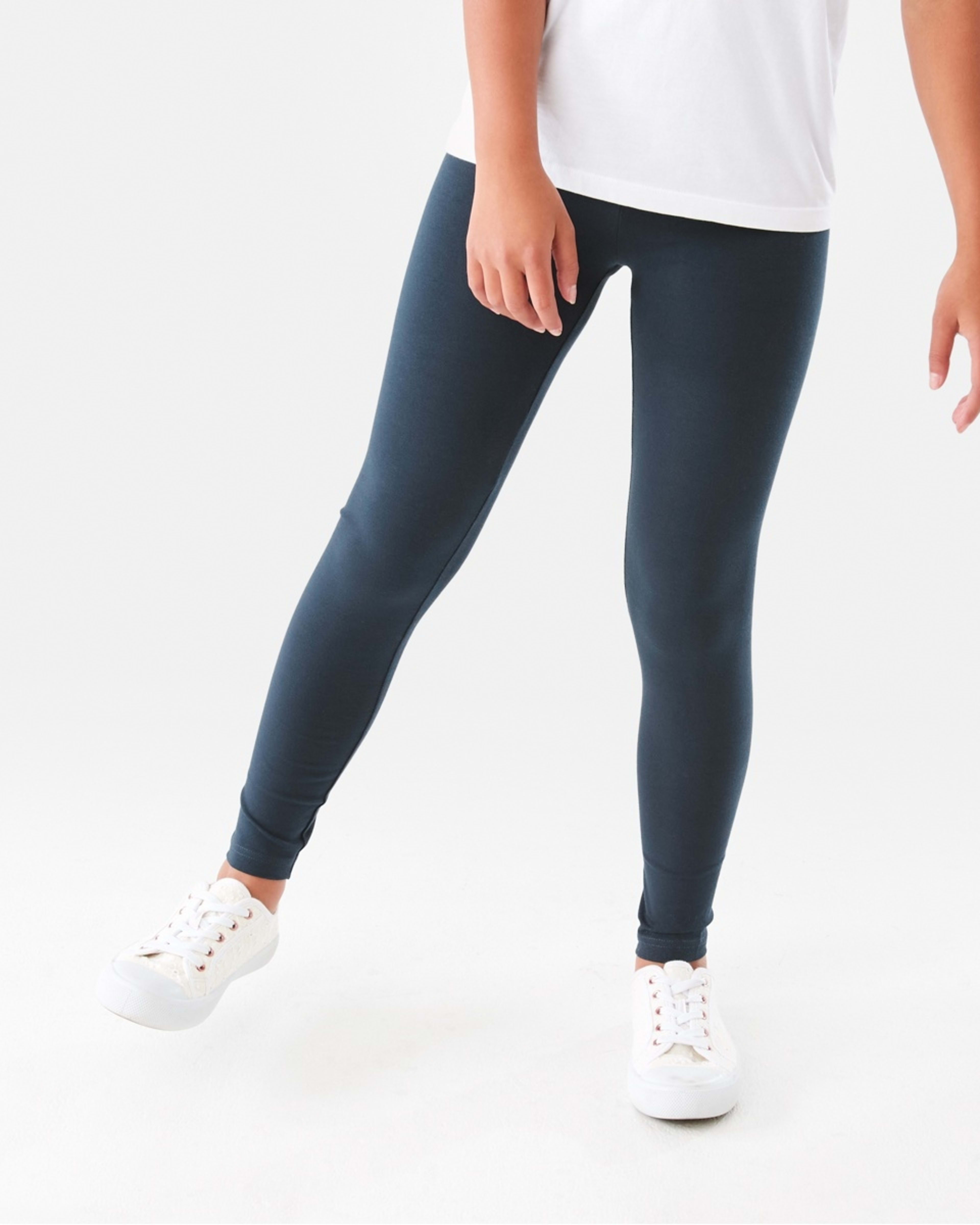1 Plain Full Length Leggings DRESS BLUE, 1 of 8