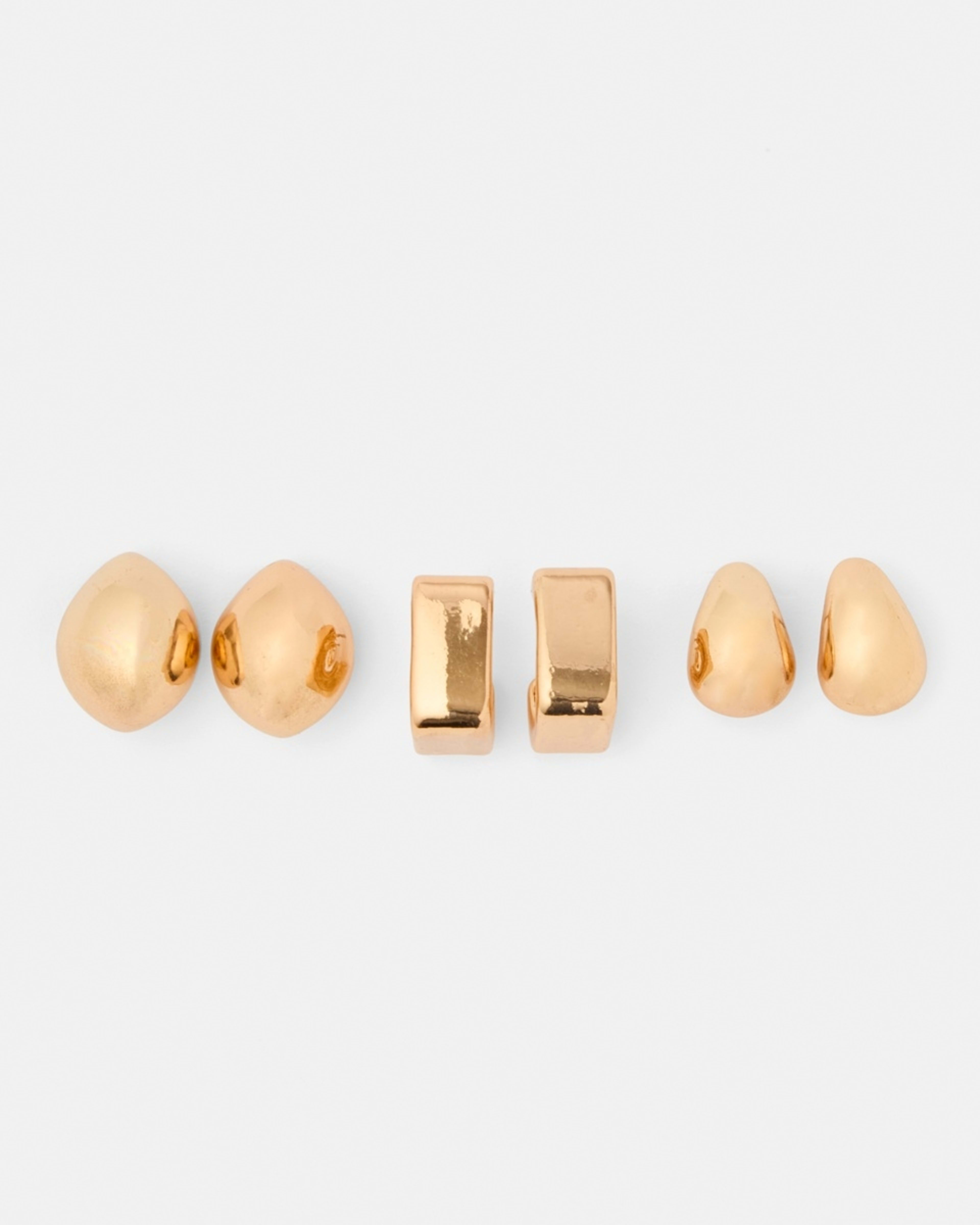 1 3 Pack Hoop Earrings - Gold Tone Gold, 1 of 5