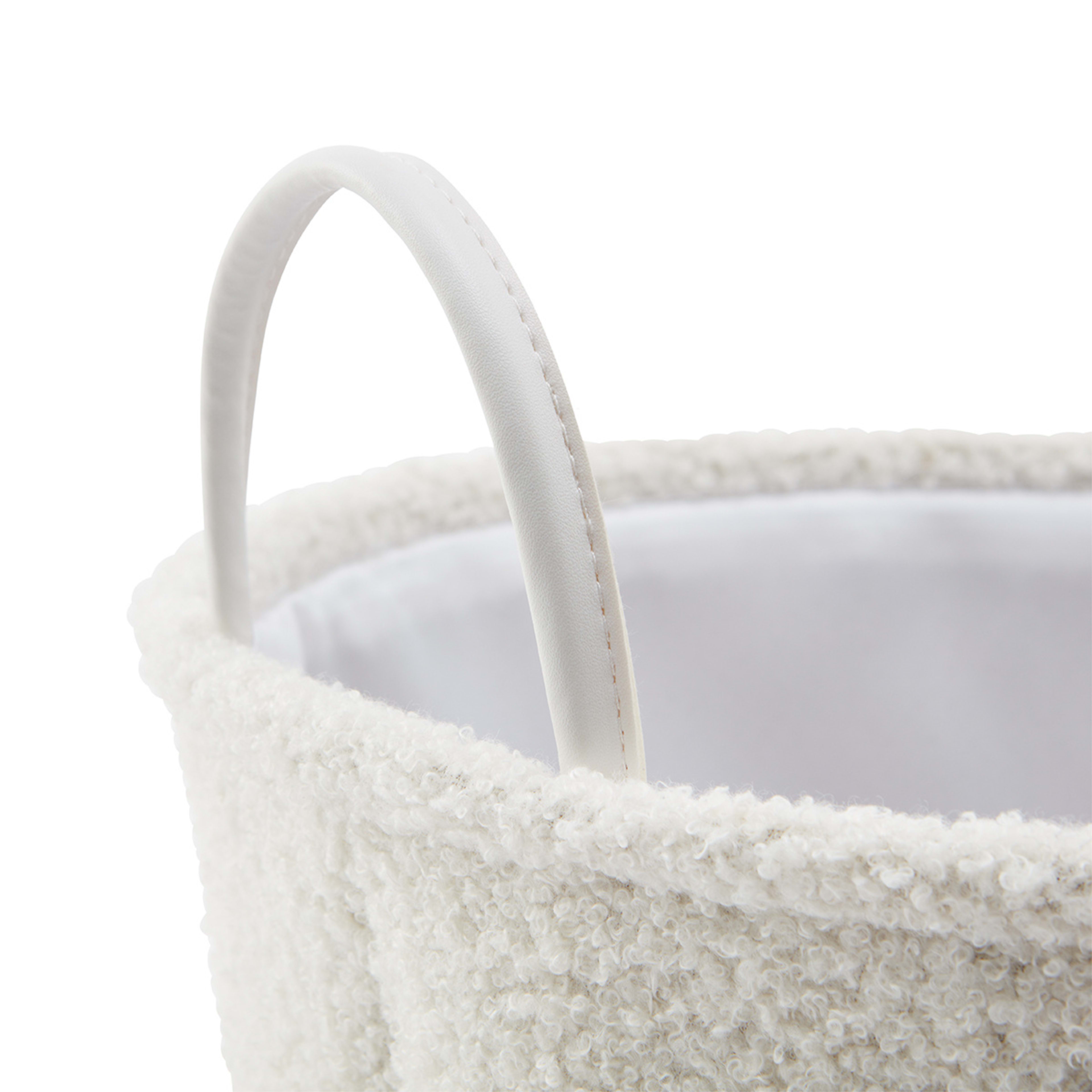 Round Boucle Basket White Kmart NZ