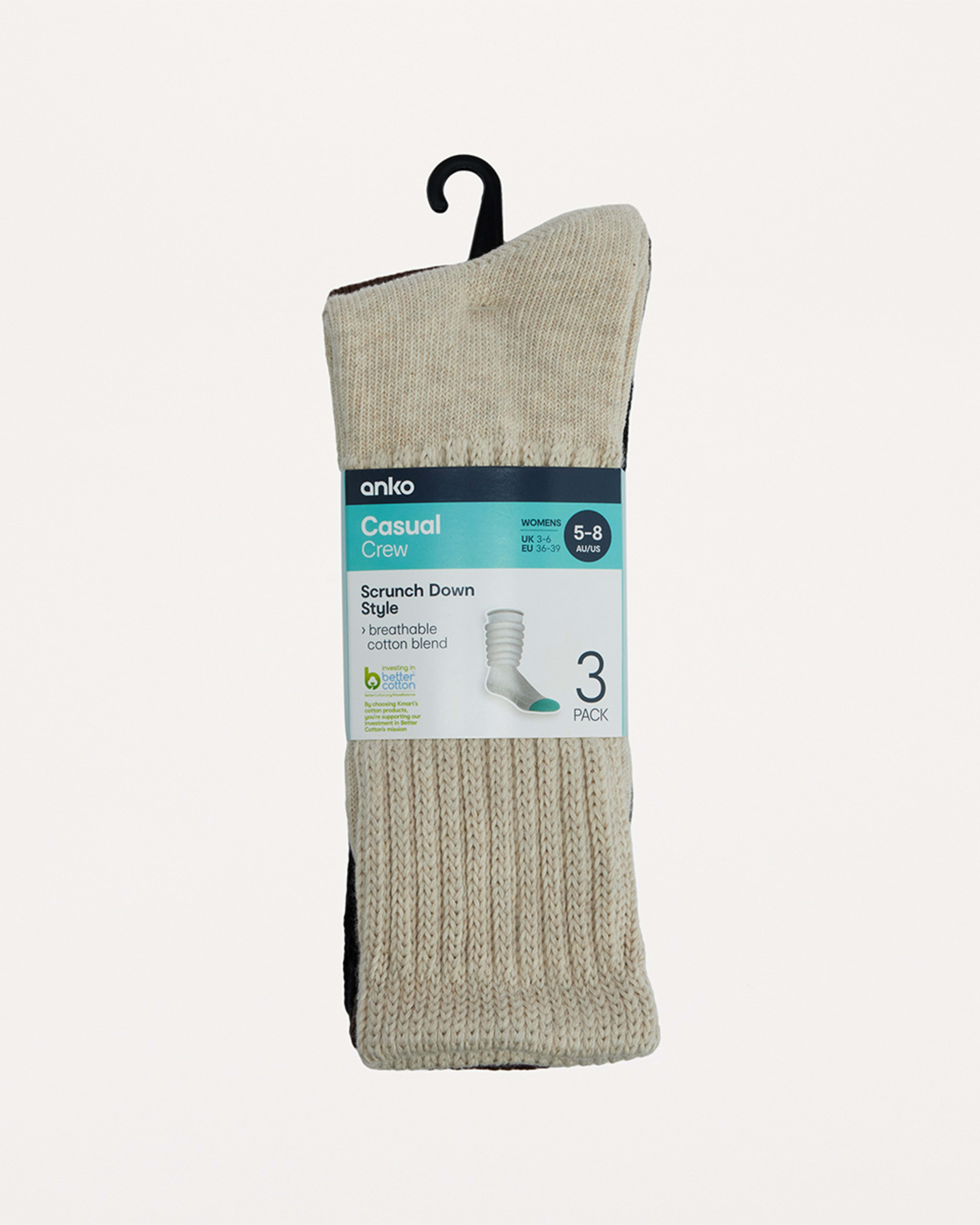 3 3 Pack Slouch Socks Om/cf/bk, 3 of 3