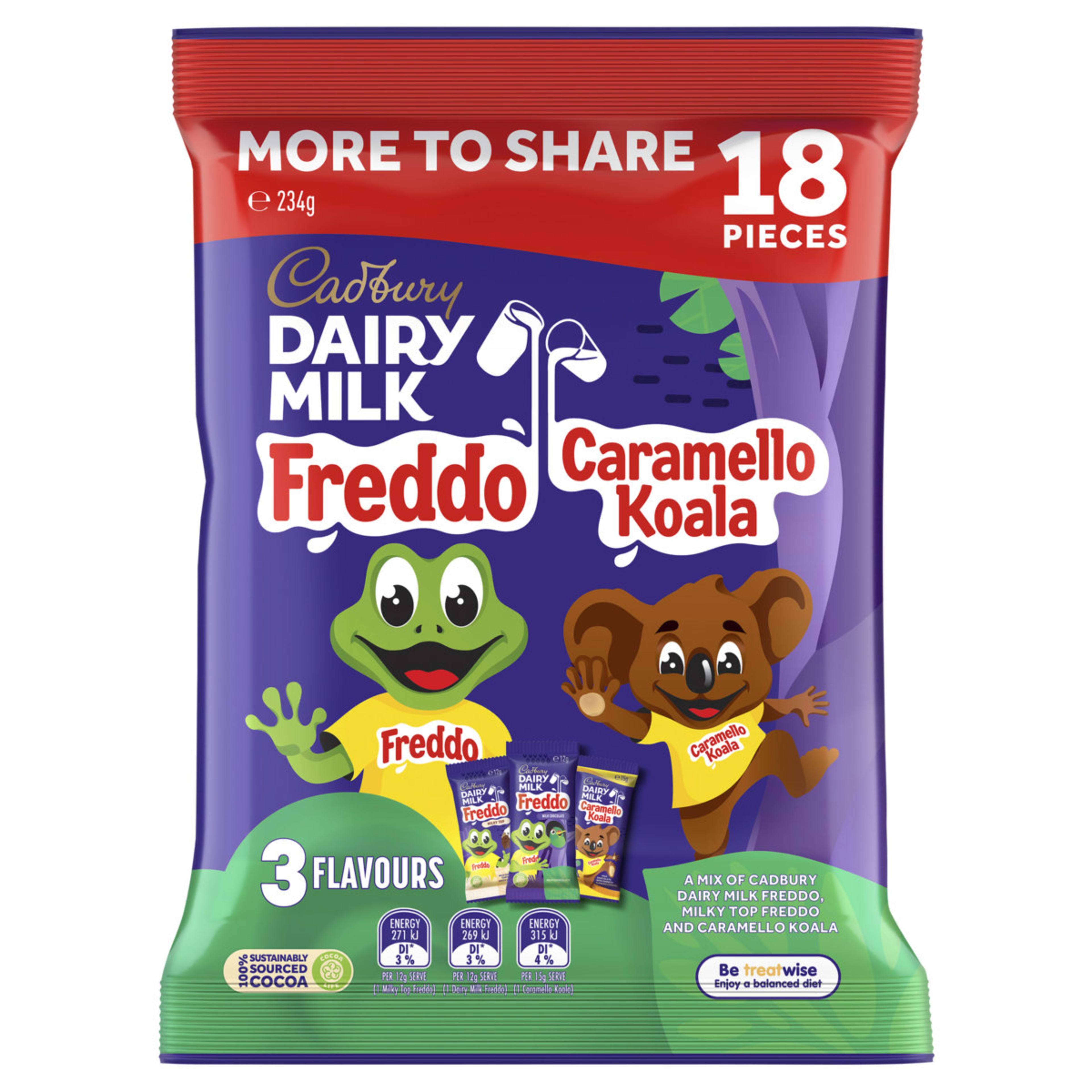 1 18 Piece Cadbury Dairy Milk Freddo Variety Pack 234g