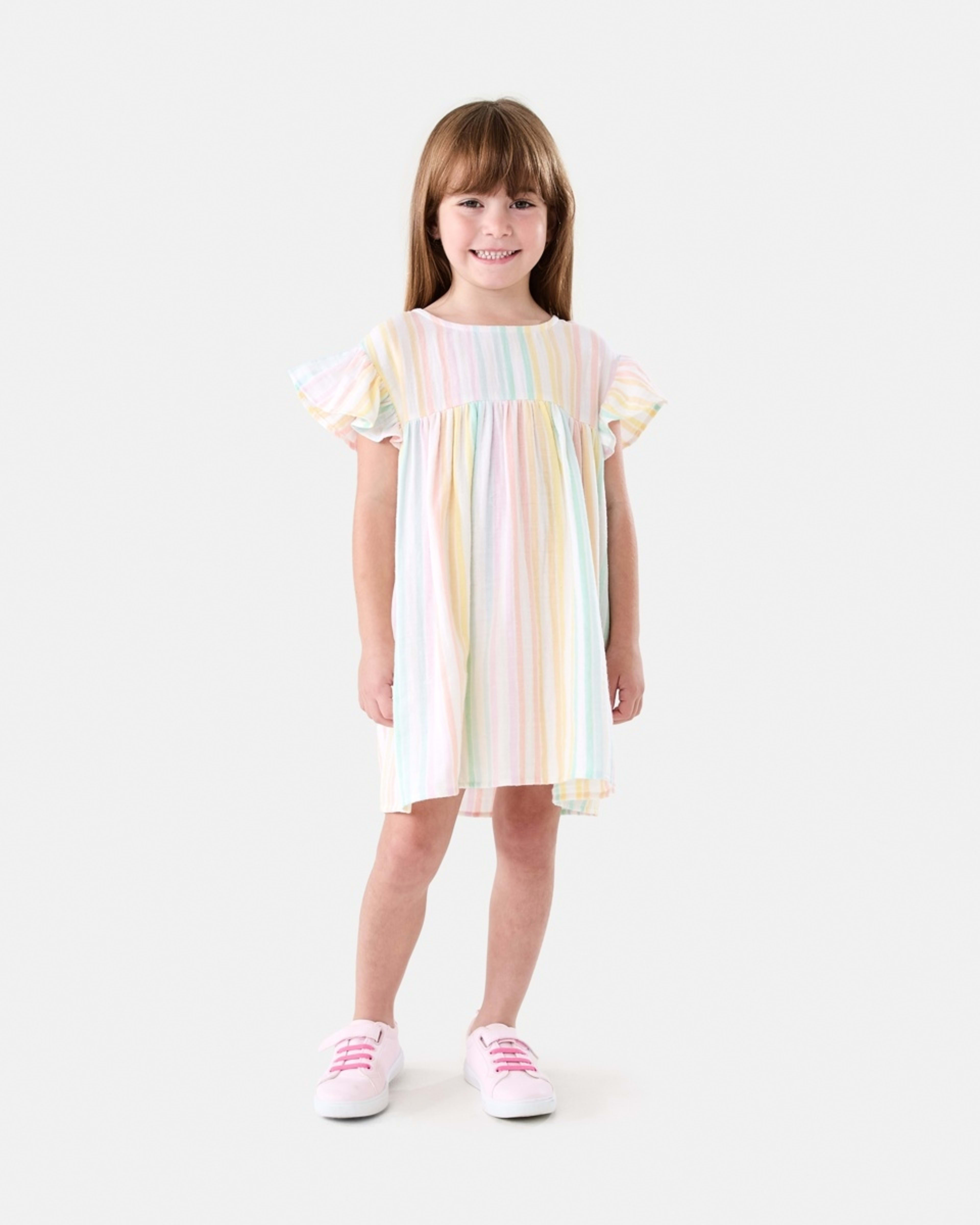 6 Woven Dress MULTI RAINBOW STRIPES WHITE, 6 of 7