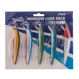 5 Pack Jarvis Walker 110mm Minnow Lures