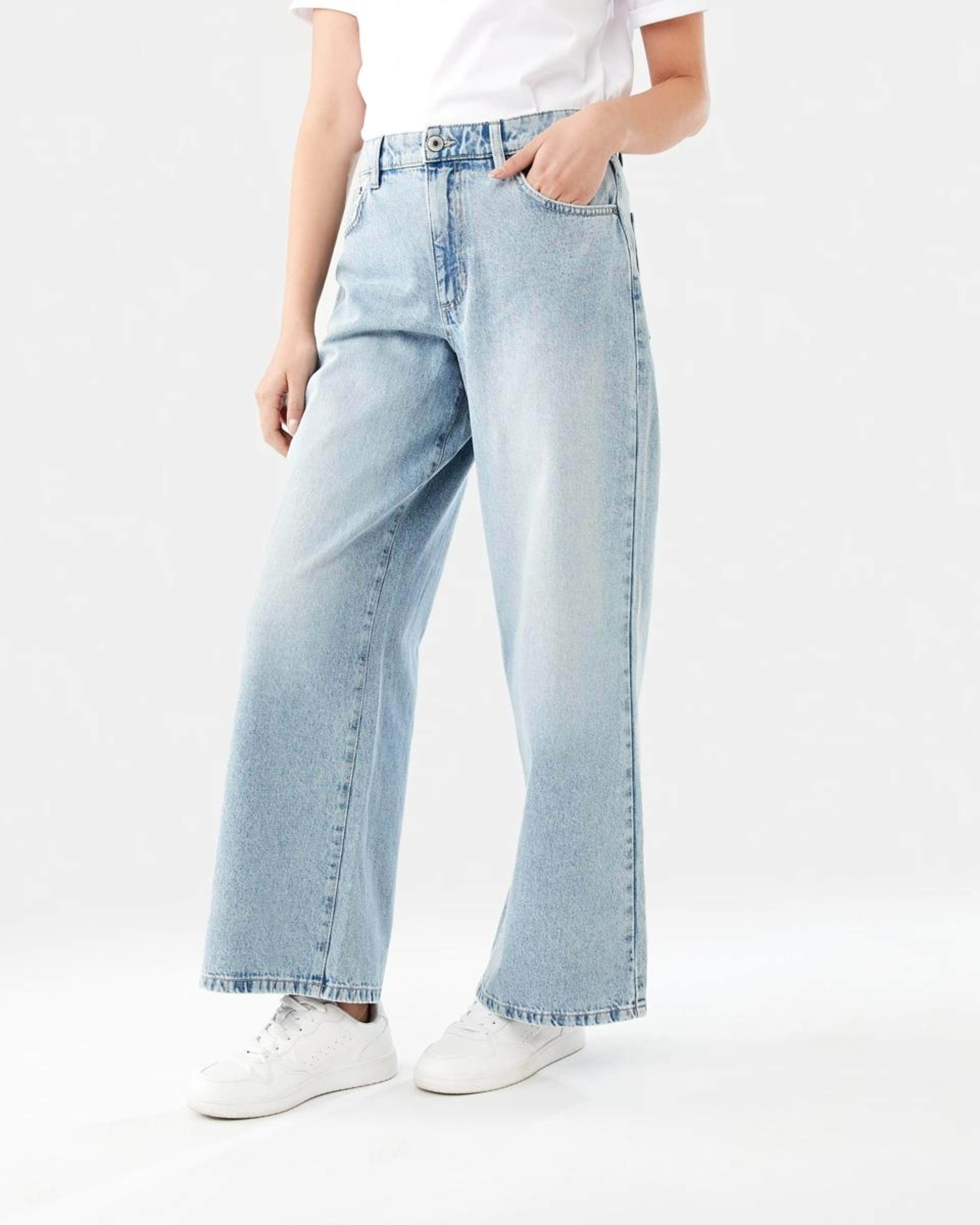 3 Wide Leg Jeans LIGHT WASH DENIM, 3 of 9