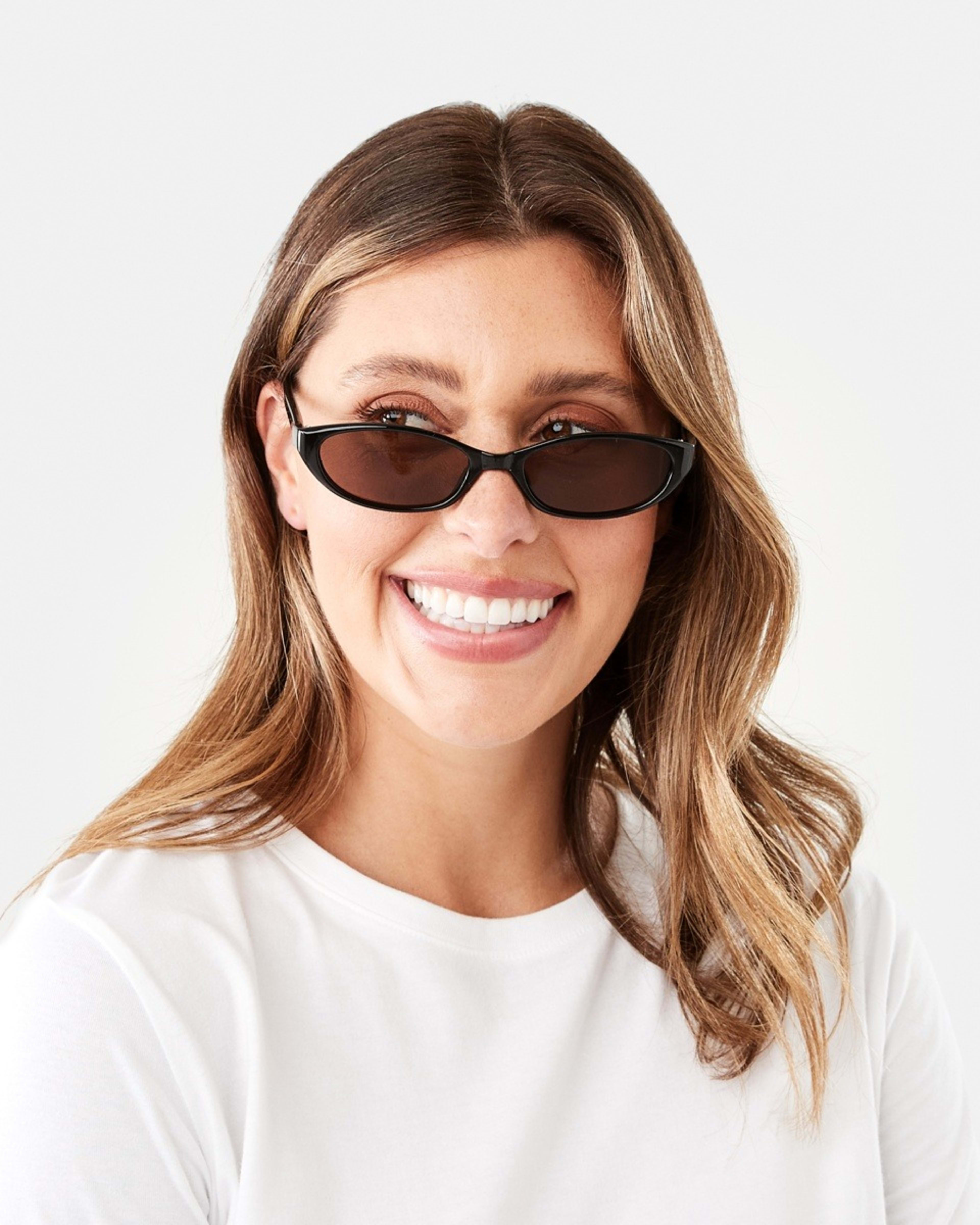 5 Thin Cat Eye Sunglasses Black, 5 of 6