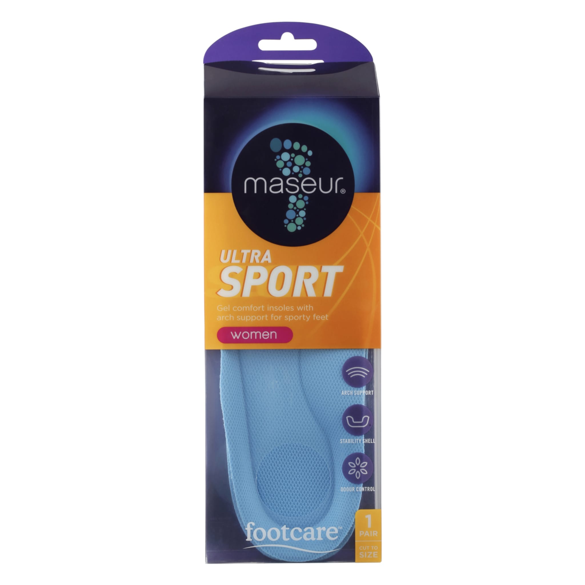 Footcare Ultra Sport Insoles Blue Kmart