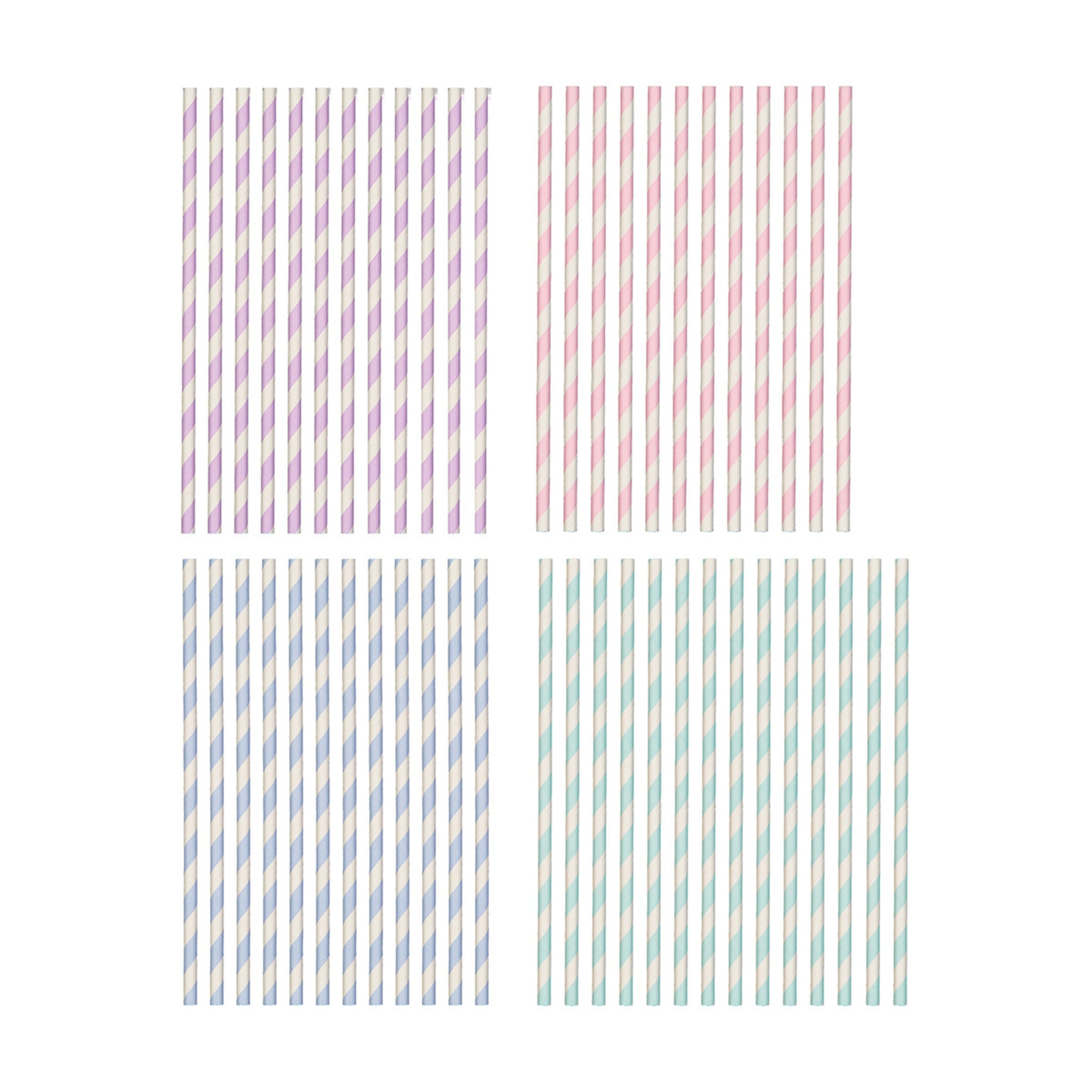 50 Pack Pastel Paper Straws Kmart