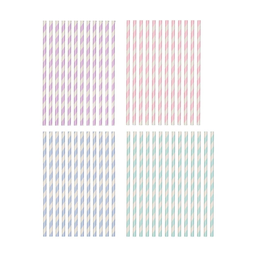 50 Pack Pastel Paper Straws Kmart
