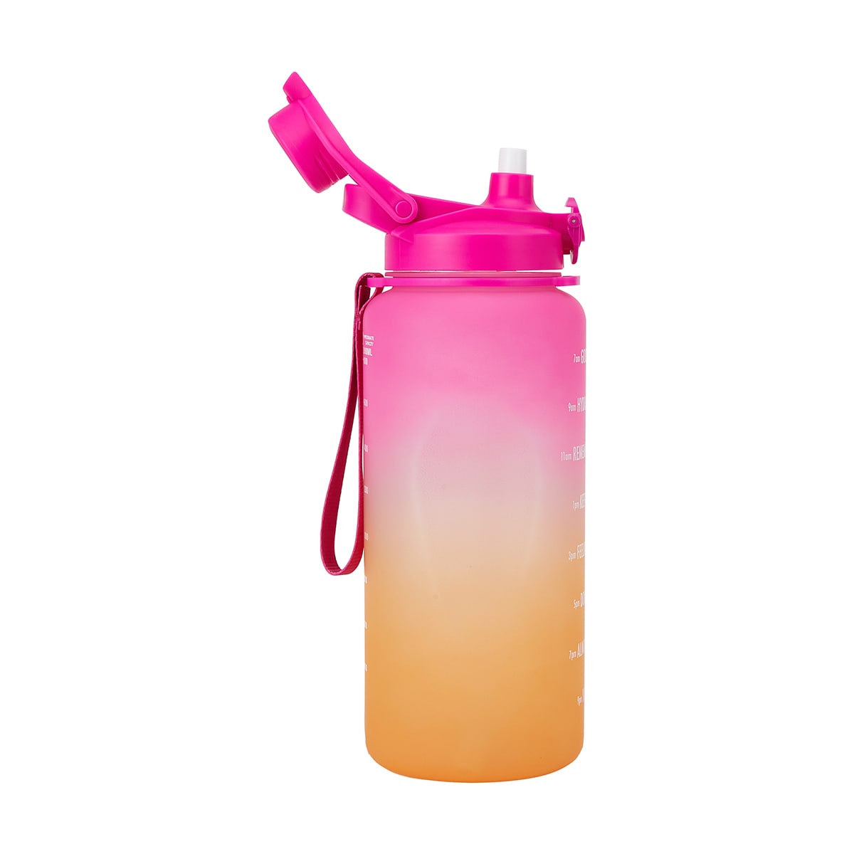 2.1L Pink and Orange Ombre Daily Intake Flip Lid Drink Bottle Kmart