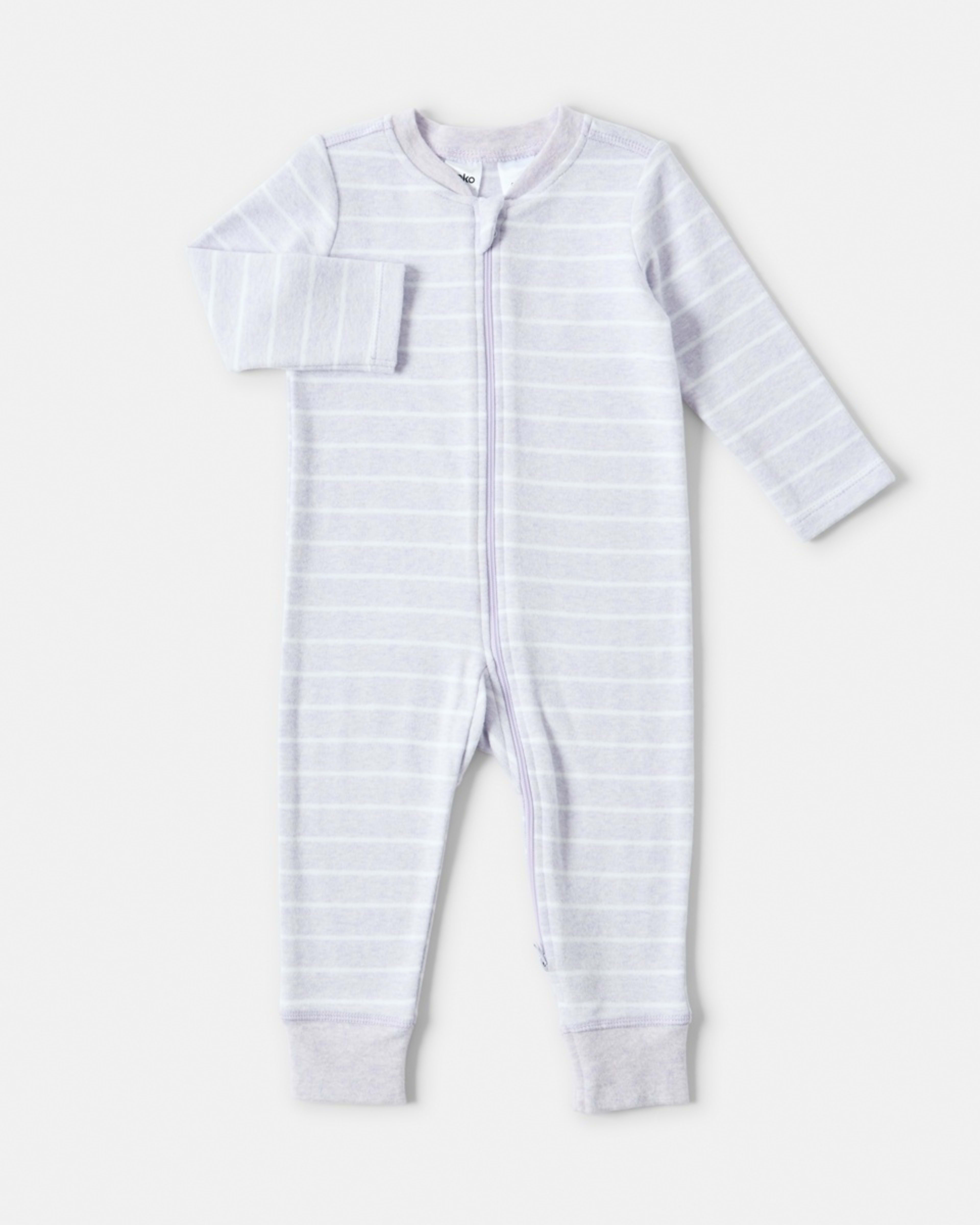 1 Sueded Coverall Purple Marle Stripes