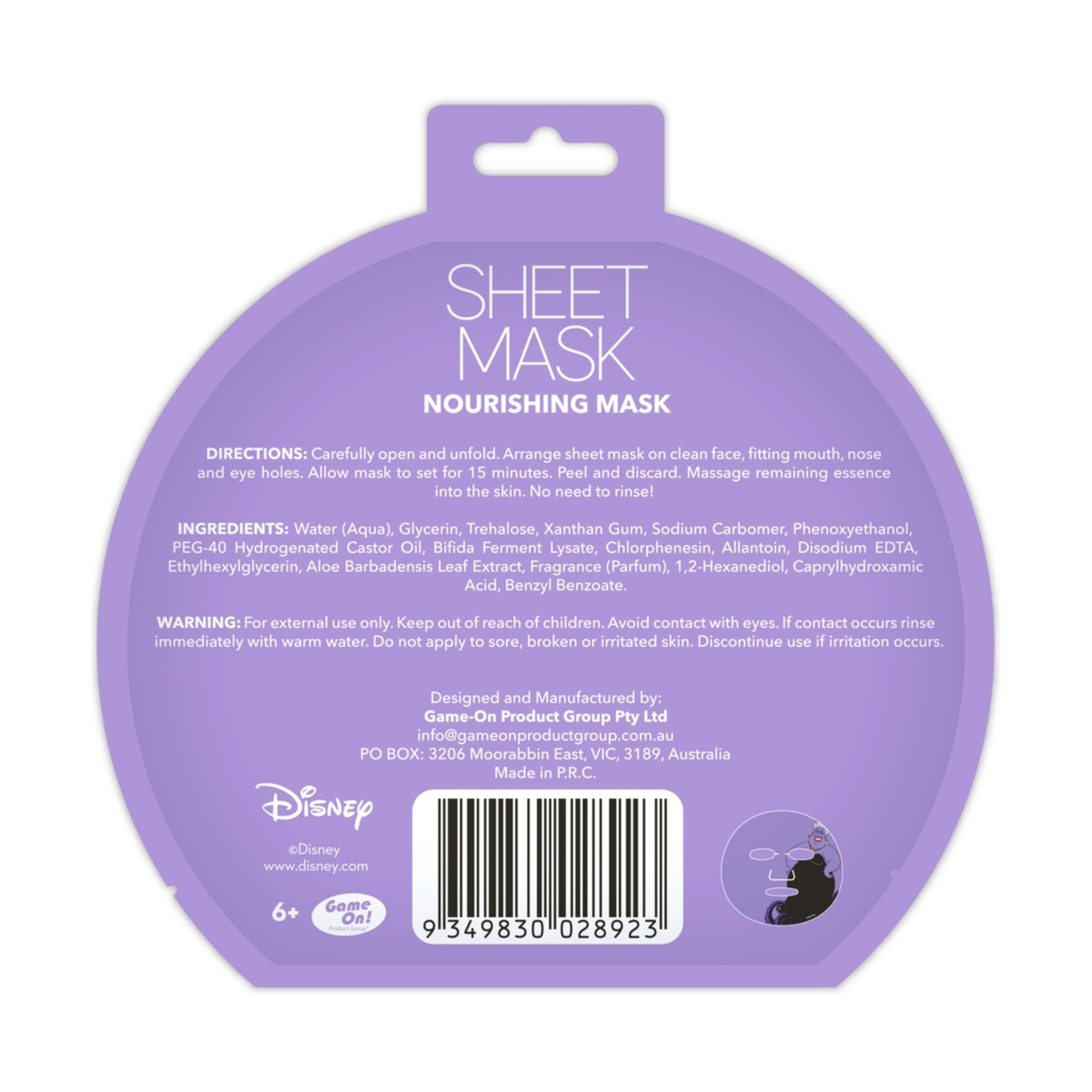 3 Disney The Little Mermaid Nourishing Sheet Mask 20ml - Sweet Peach Scent, 3 of 3