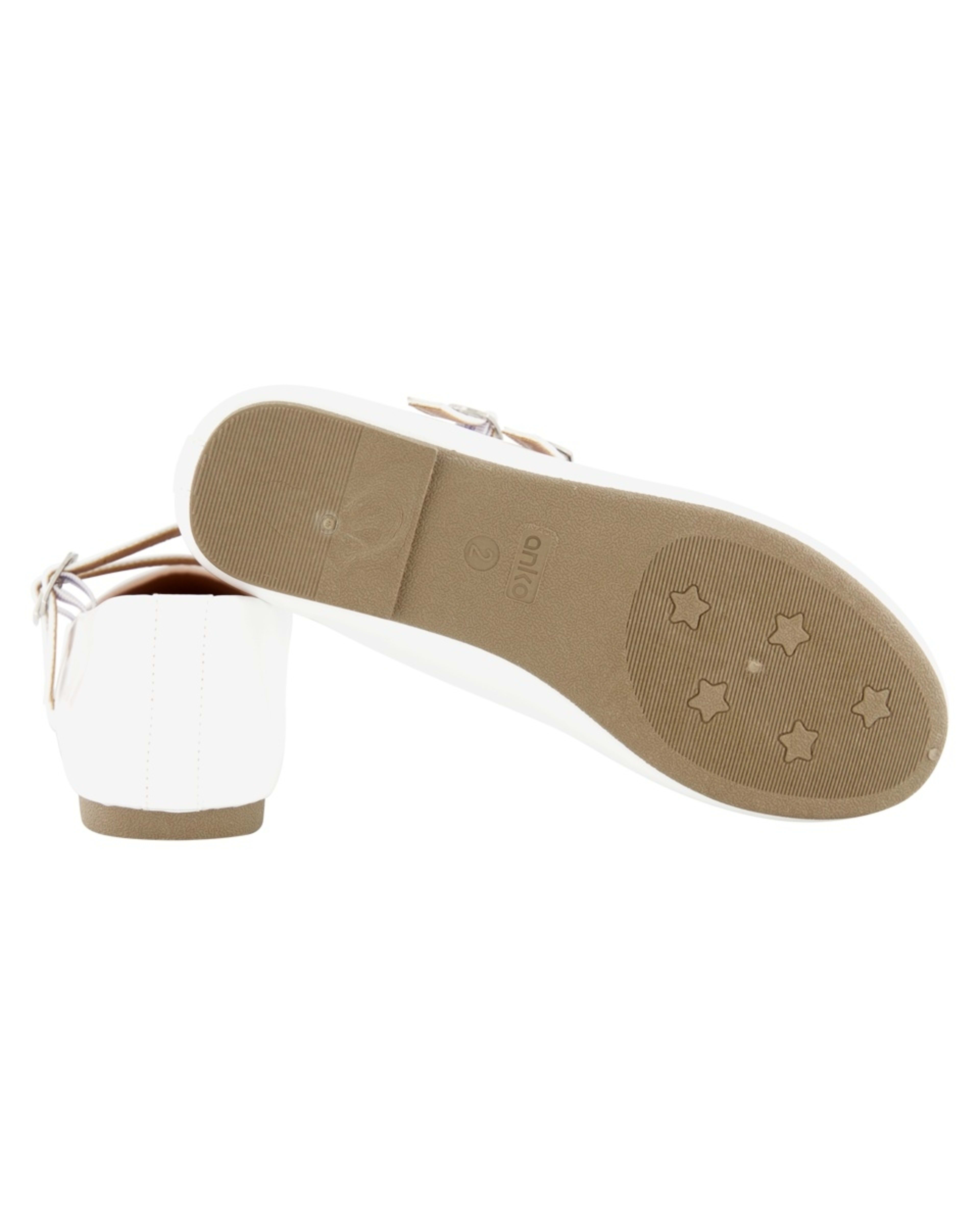 5 Senior Double Buckle Flats White, 5 of 5