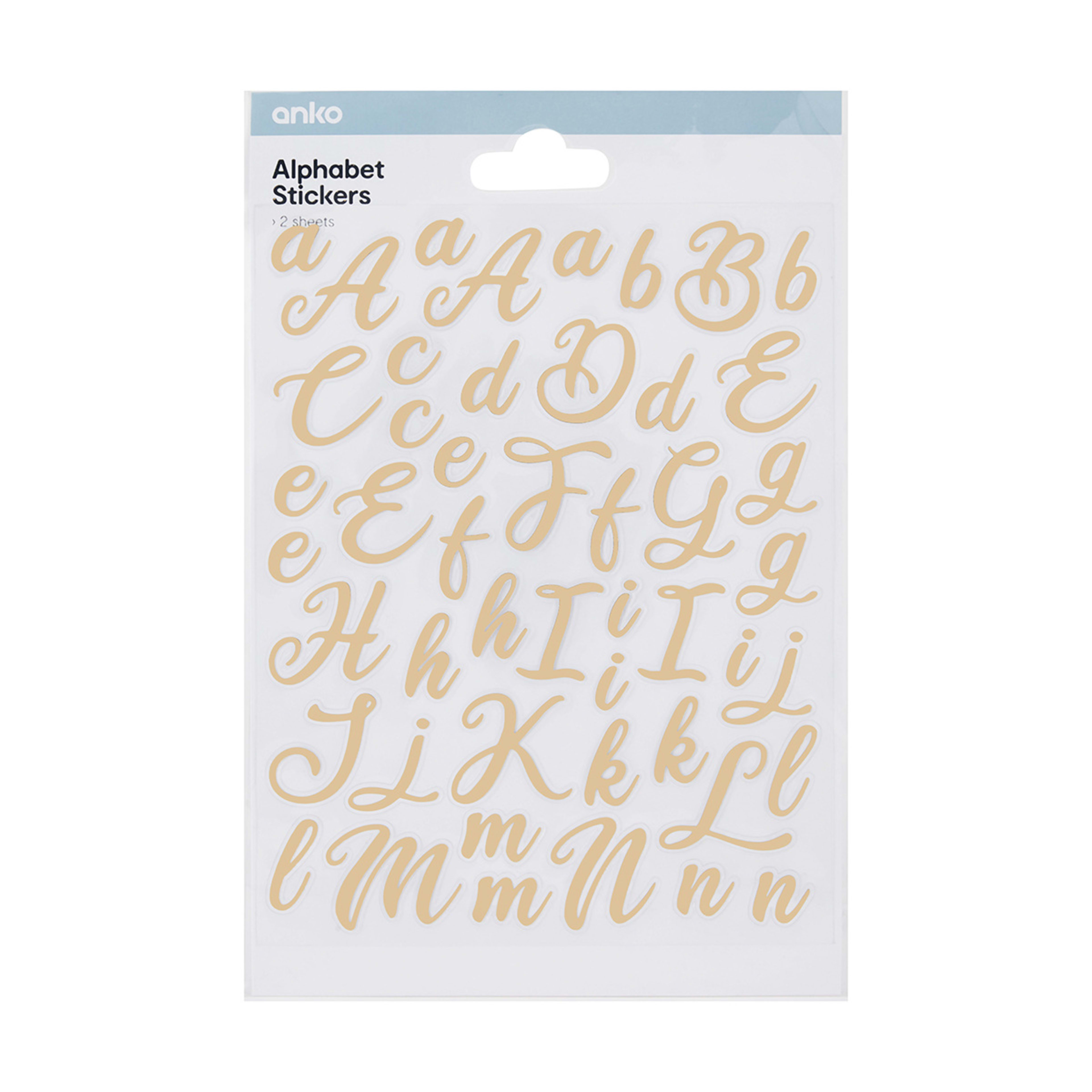 1 Alphabet Stickers - Gold Look