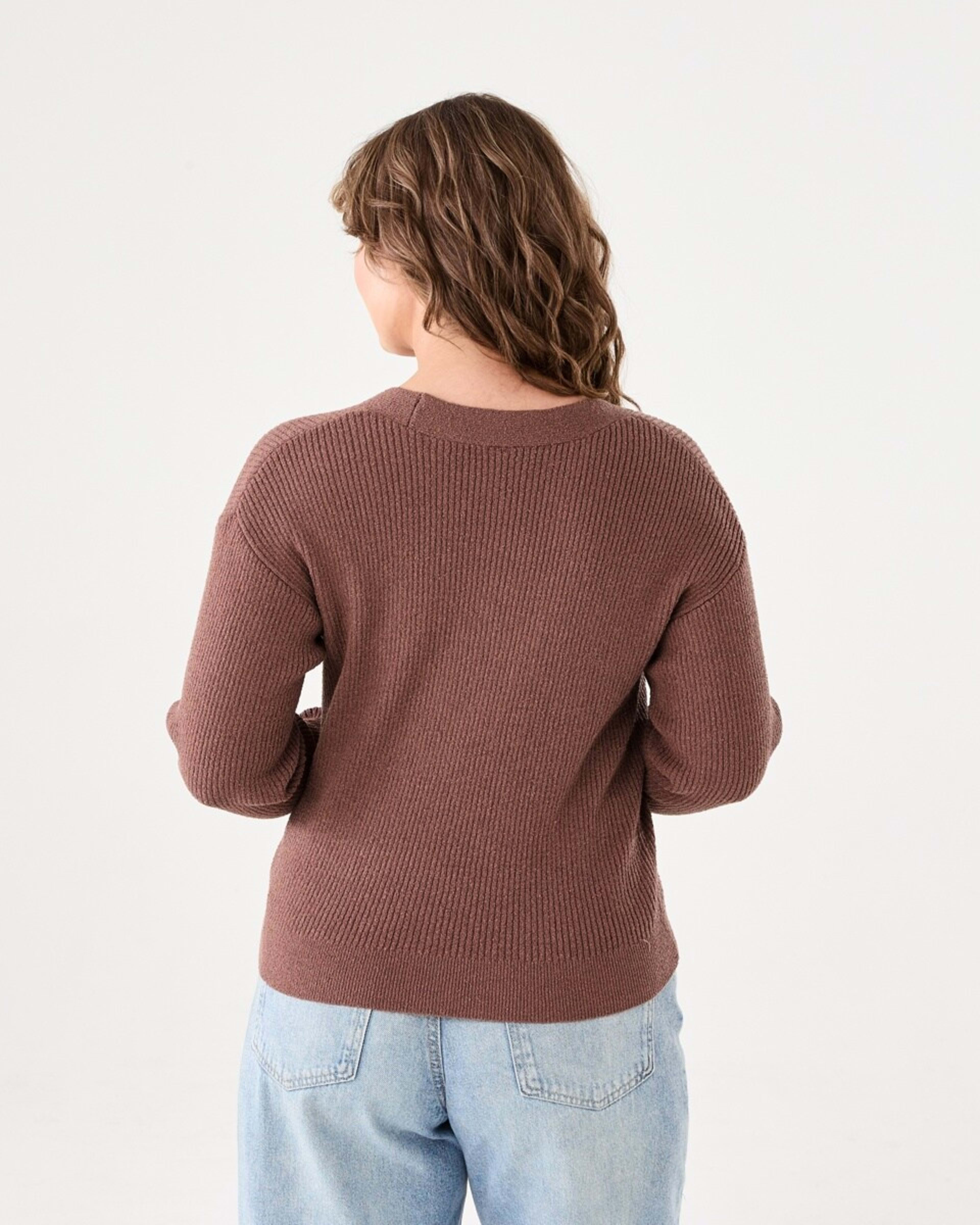 3 Textured V-Neck Cardigan FAWN TAUPE, 3 of 6