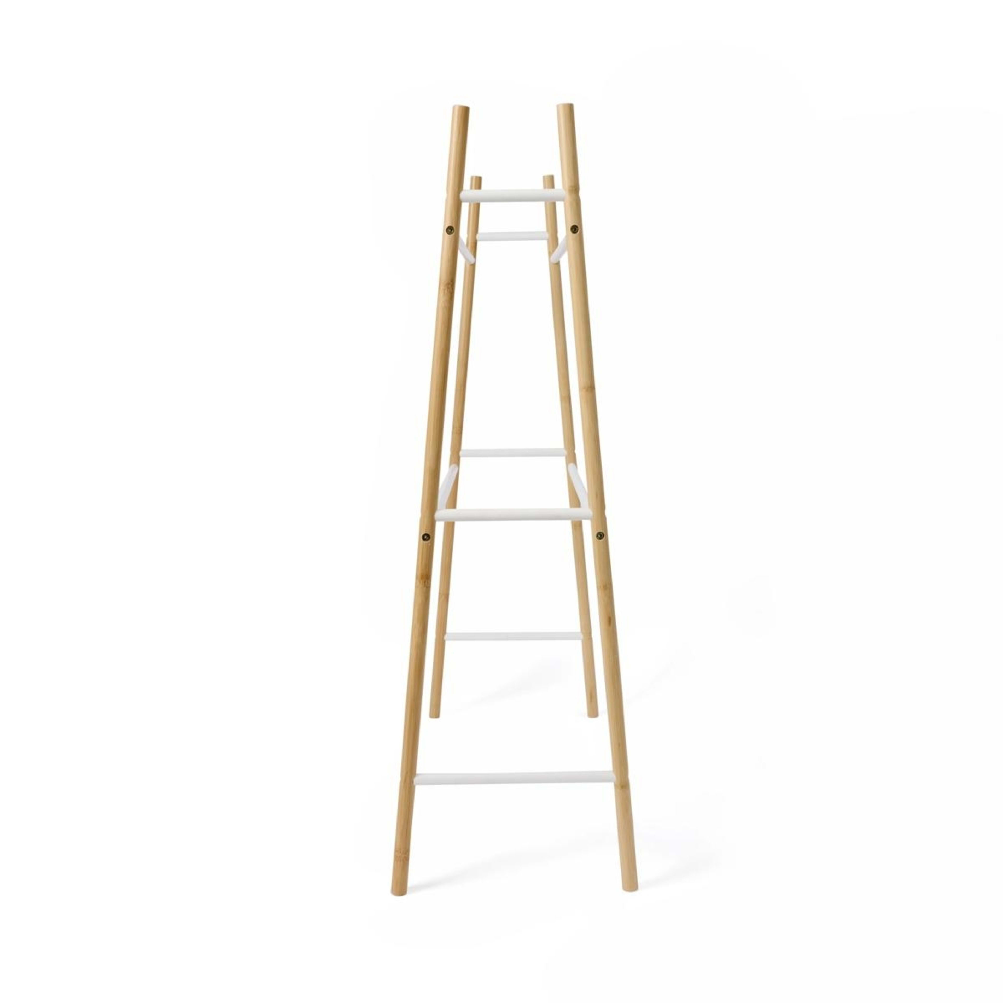 4 Bamboo and White Towel Rack, 4 of 6
