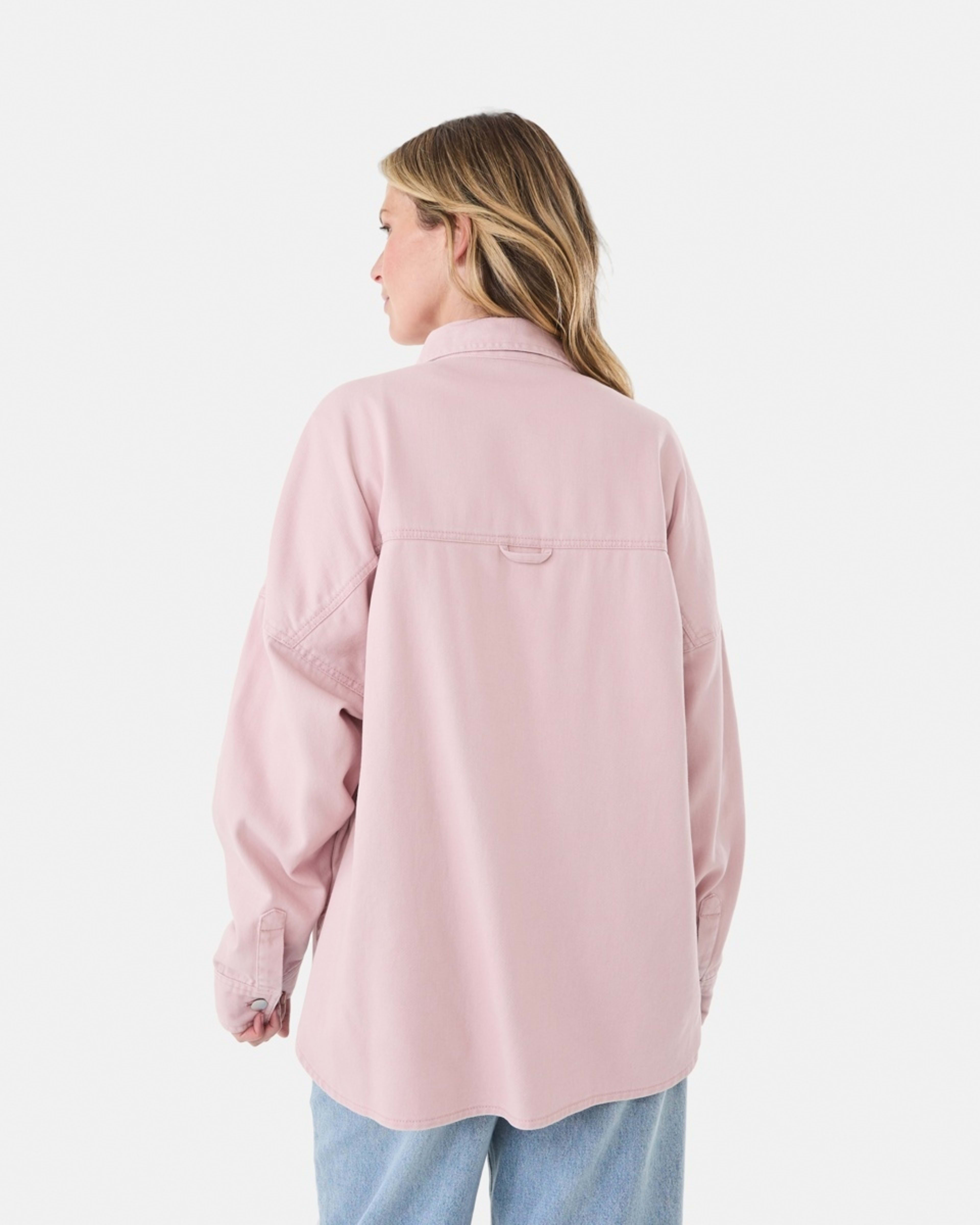 4 Long Sleeve Denim Shirt Pink Wash, 4 of 8