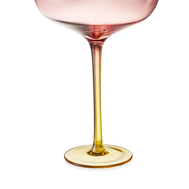 4 Two Tone Pink and Yellow Coupe Glasses Kmart