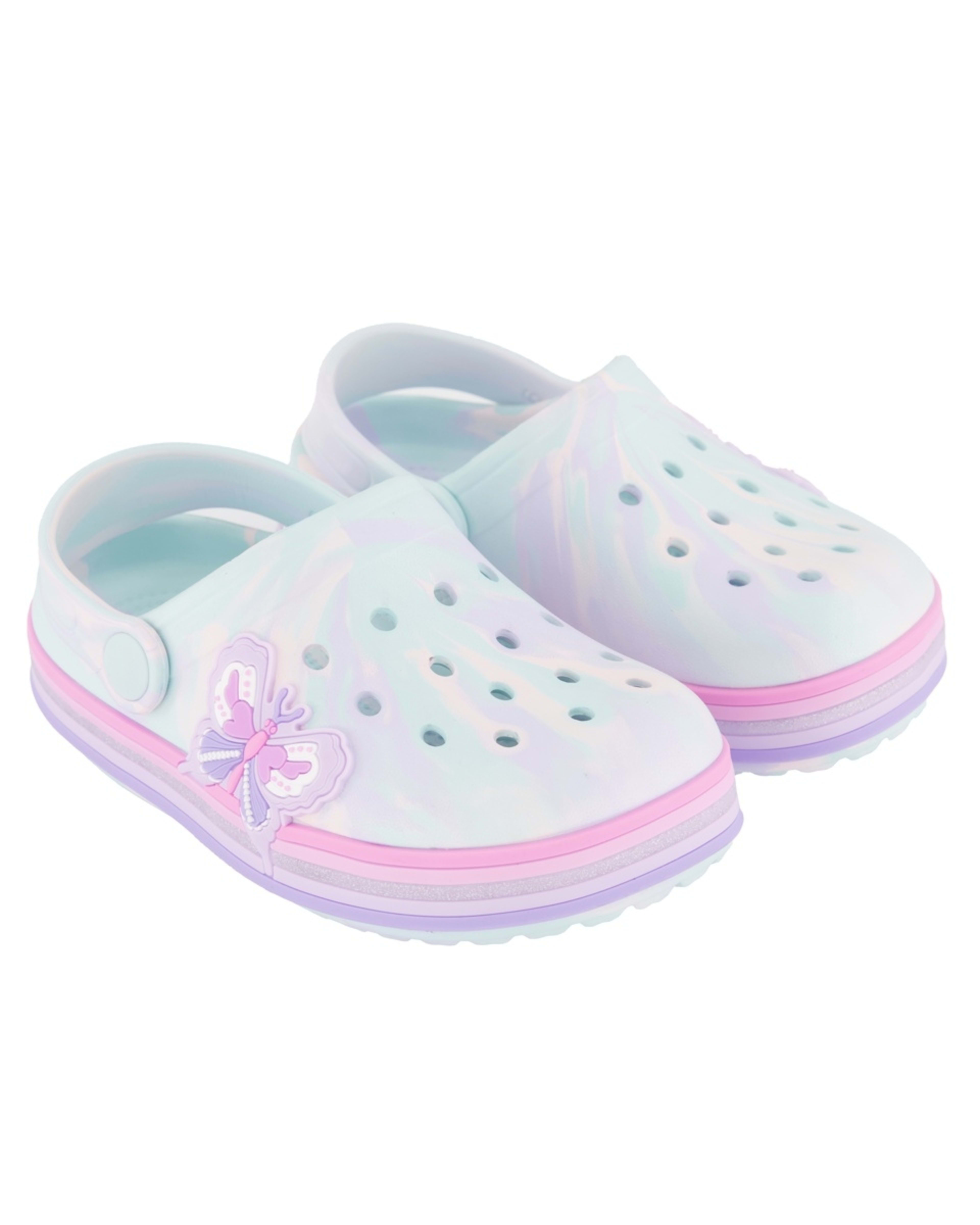 1 Junior Slip-On Clogs MINT LIGHT UP BUTTERFLY
