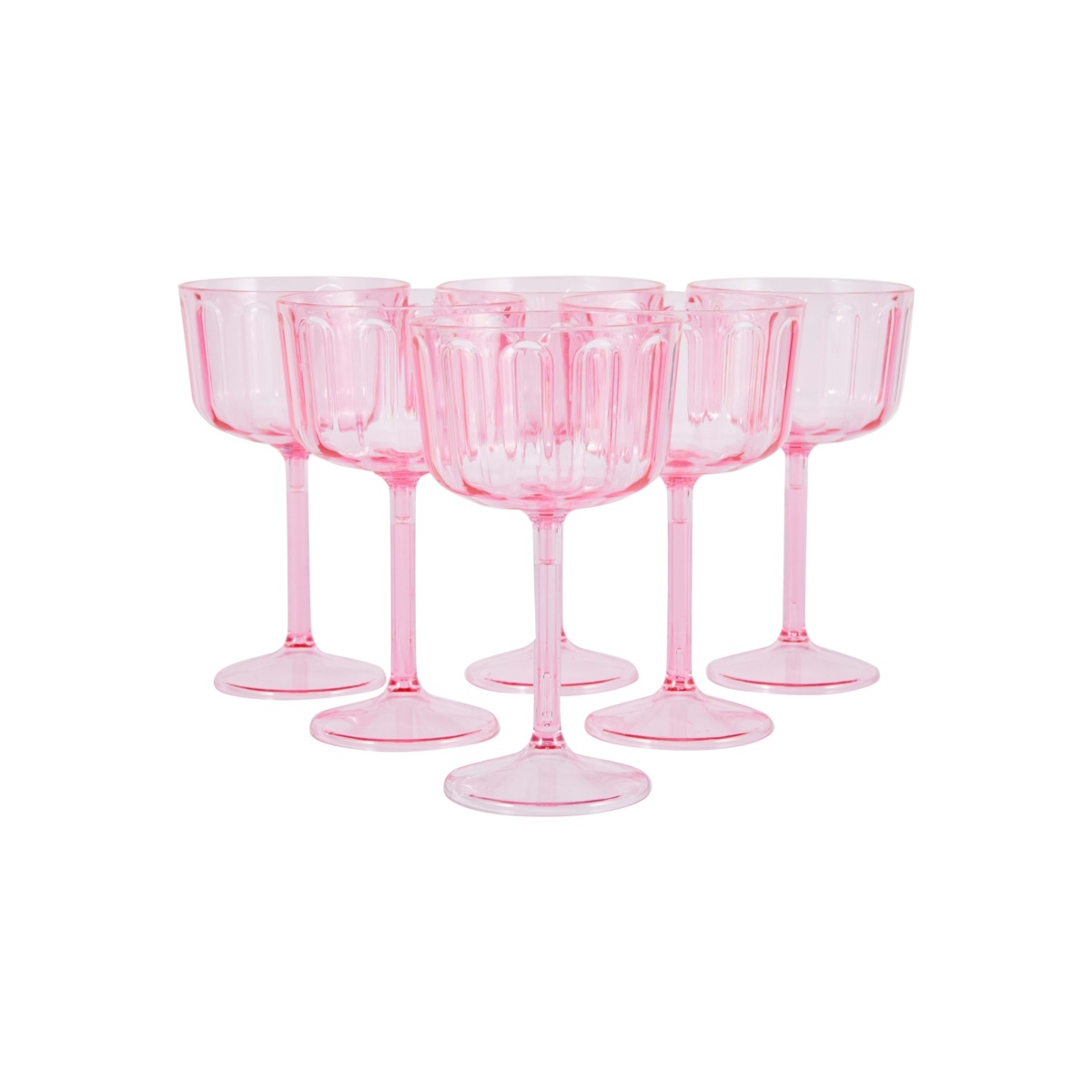 1 6 Piece Reusable Pink Coupes, 1 of 5