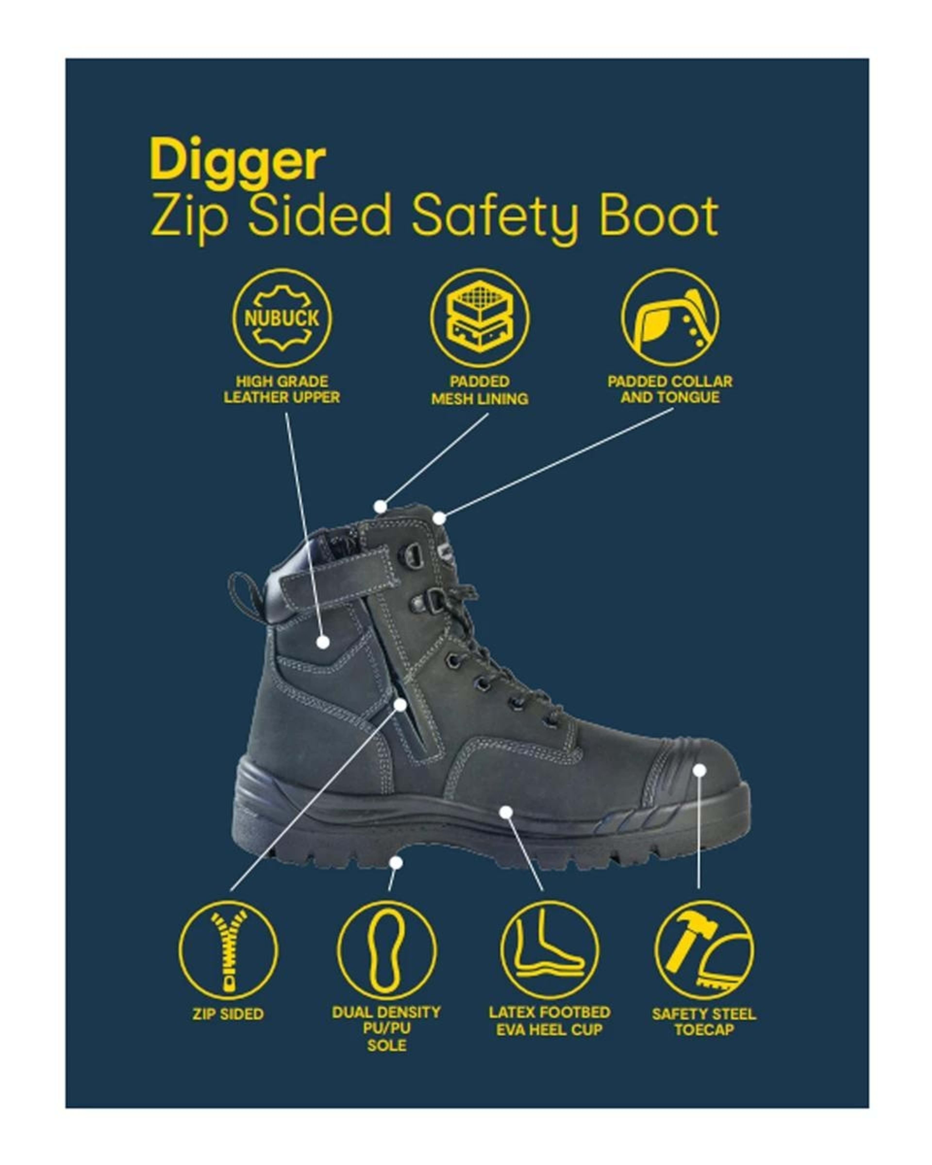 2 Zip Sided Safety Boots BLACK, 2 of 6