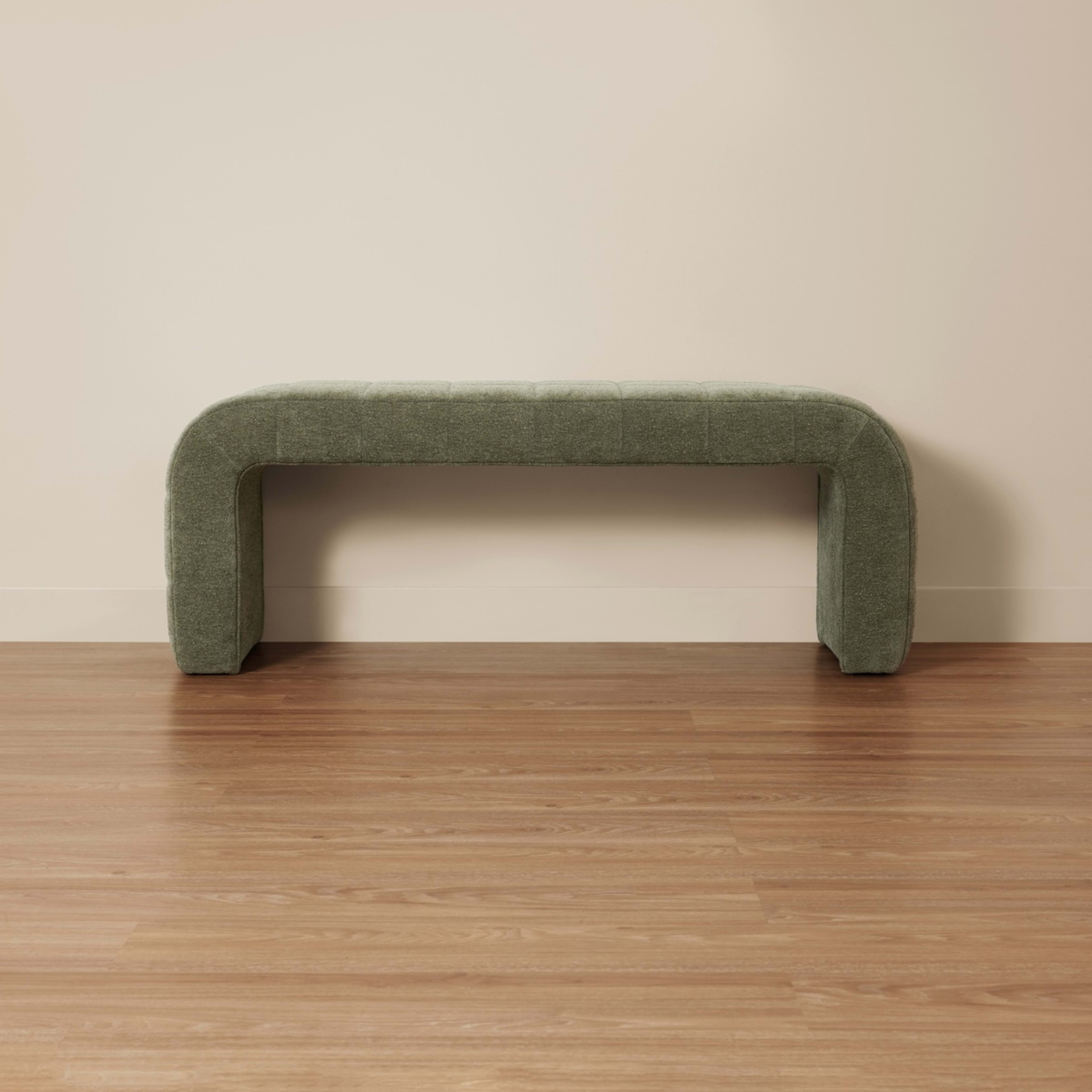 Chenille Bench - Green