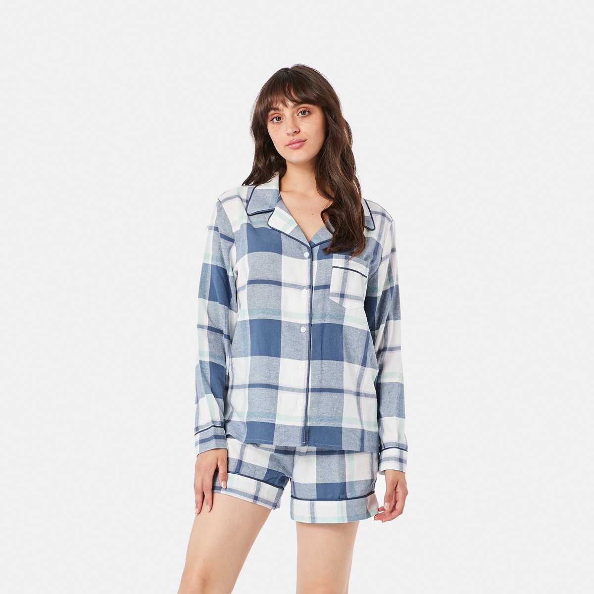 Long Sleeve Shirt Flannel Pyjama Set 