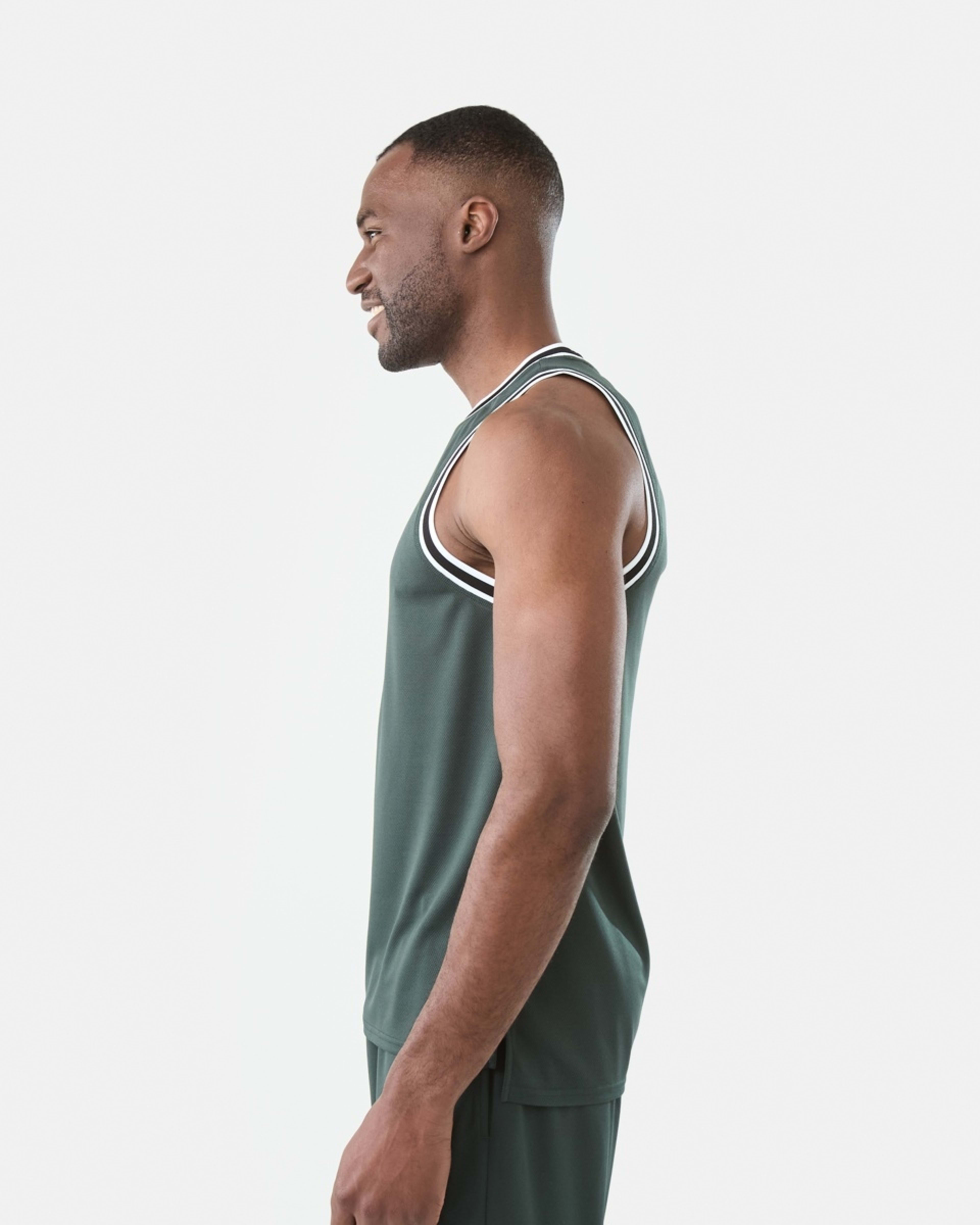 2 Active Mens Basketball Tank Hunt Green, 2 of 6
