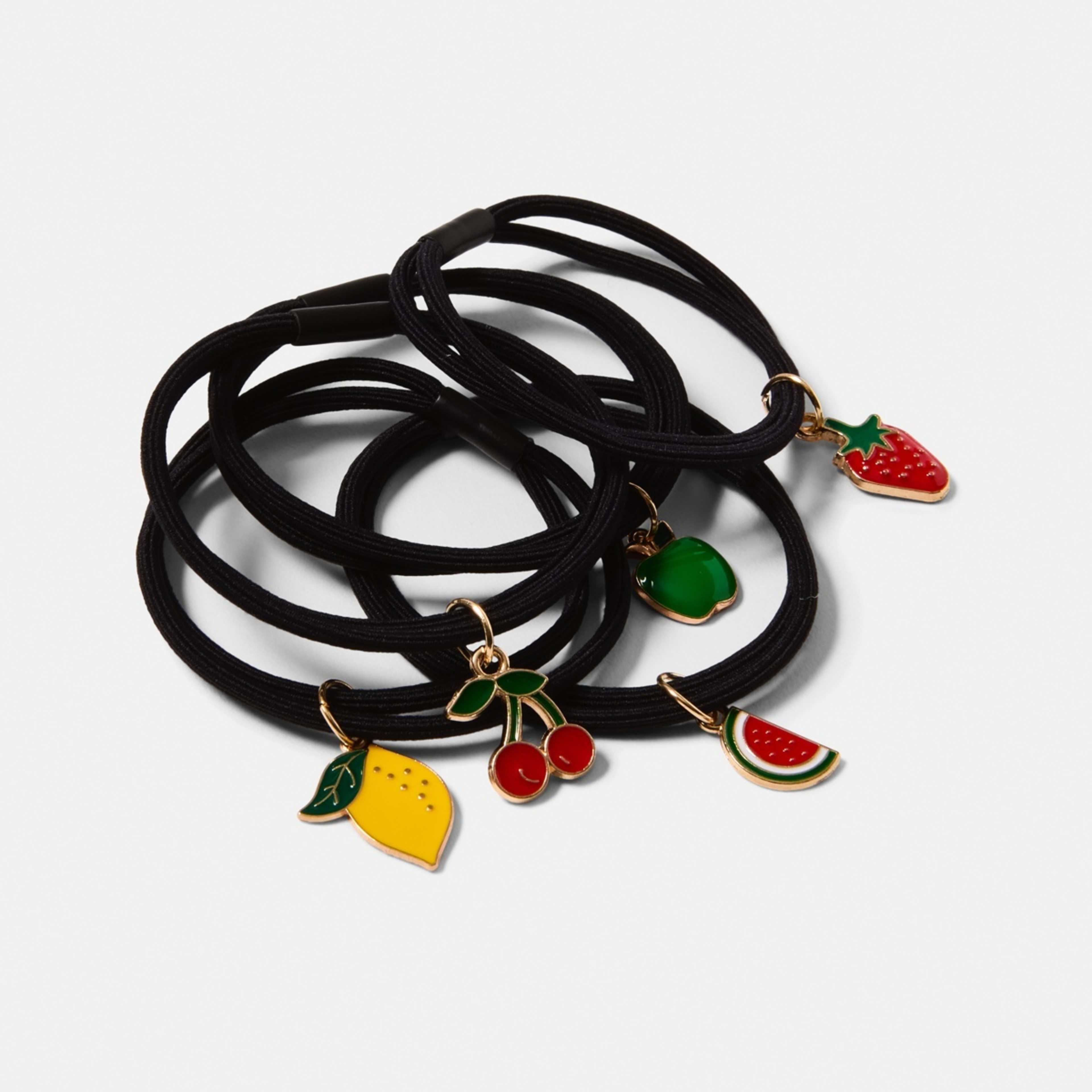 3 5 Pack Fruit Charm Hair Ties, 3 of 5
