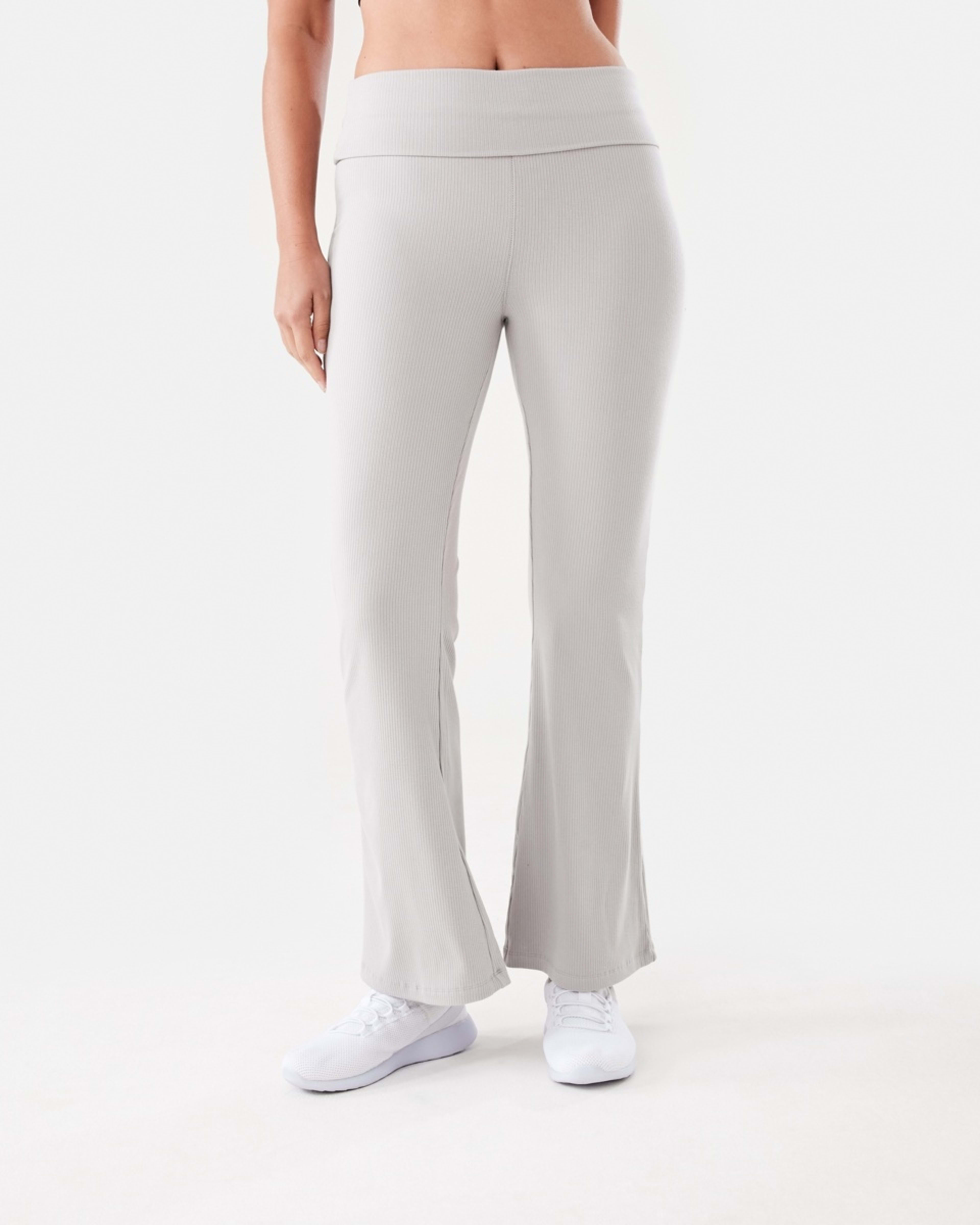 1 Active Womens Folded Waist Flare Pants HARMONY GREY