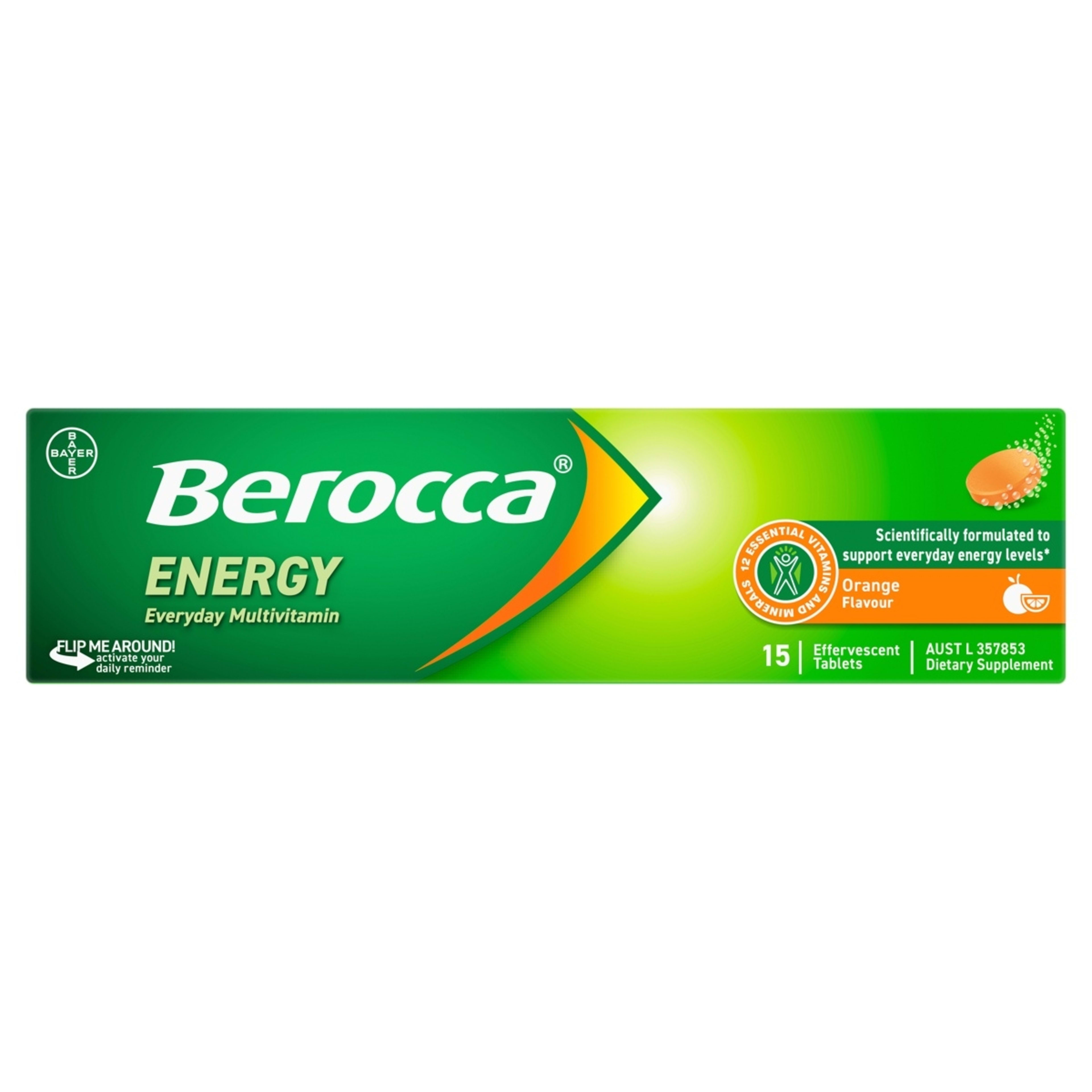2 15 Pack Berroca Energy Orange Flavour Effervescent Tablets, 2 of 10
