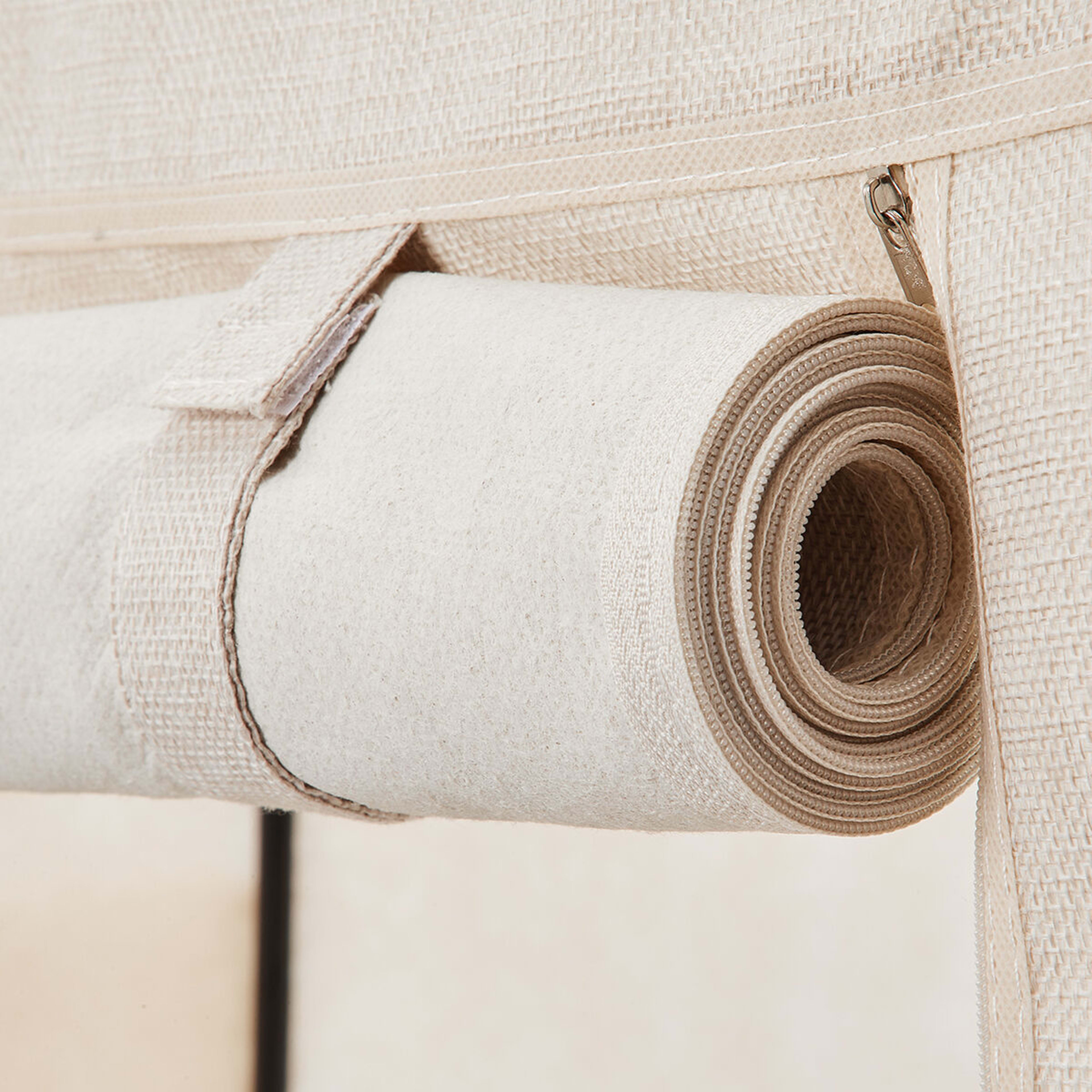 4 Linen Look Covered Wardrobe - Beige, 4 of 10