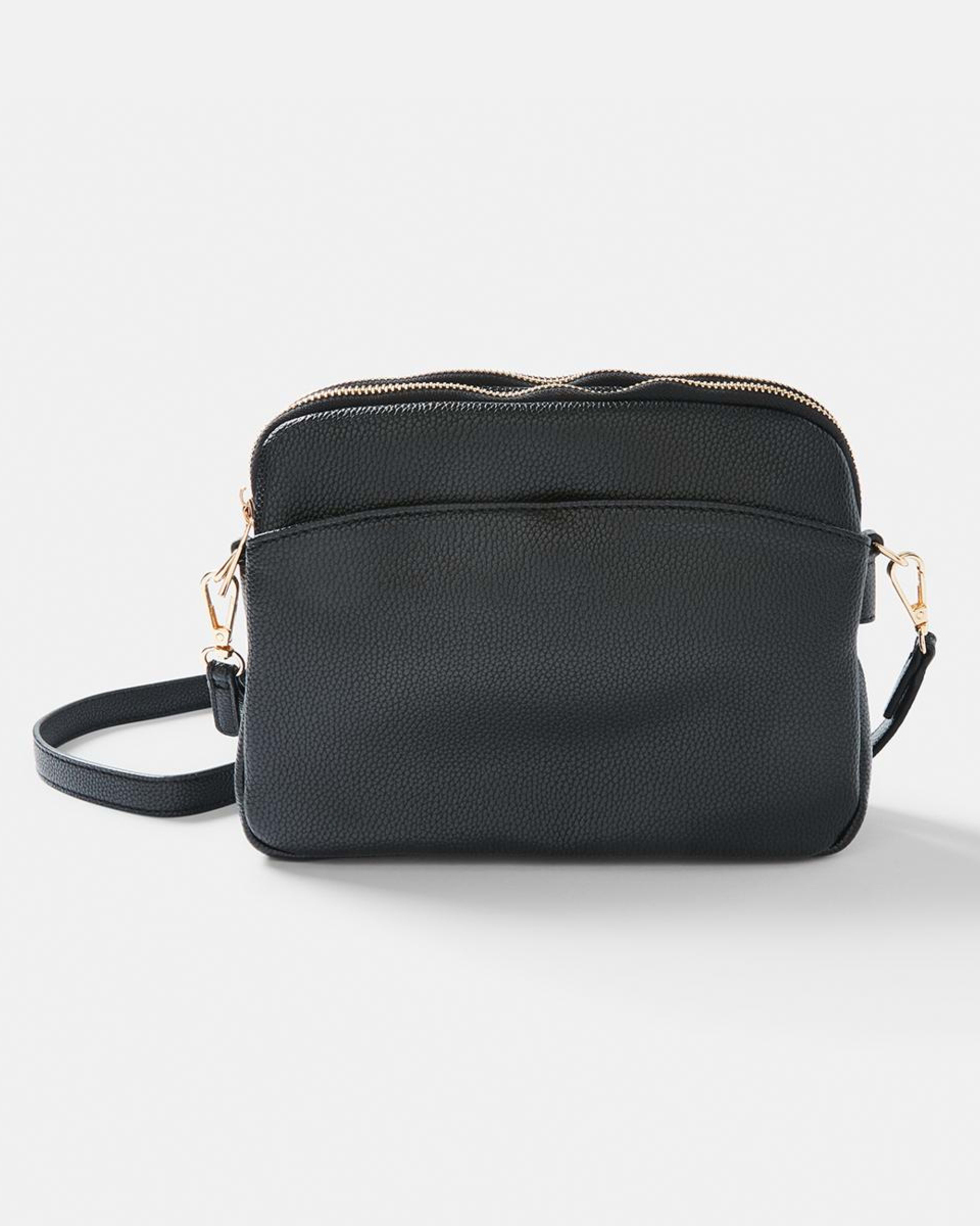 1 Double Pouch Cross Body Bag Black, 1 of 5