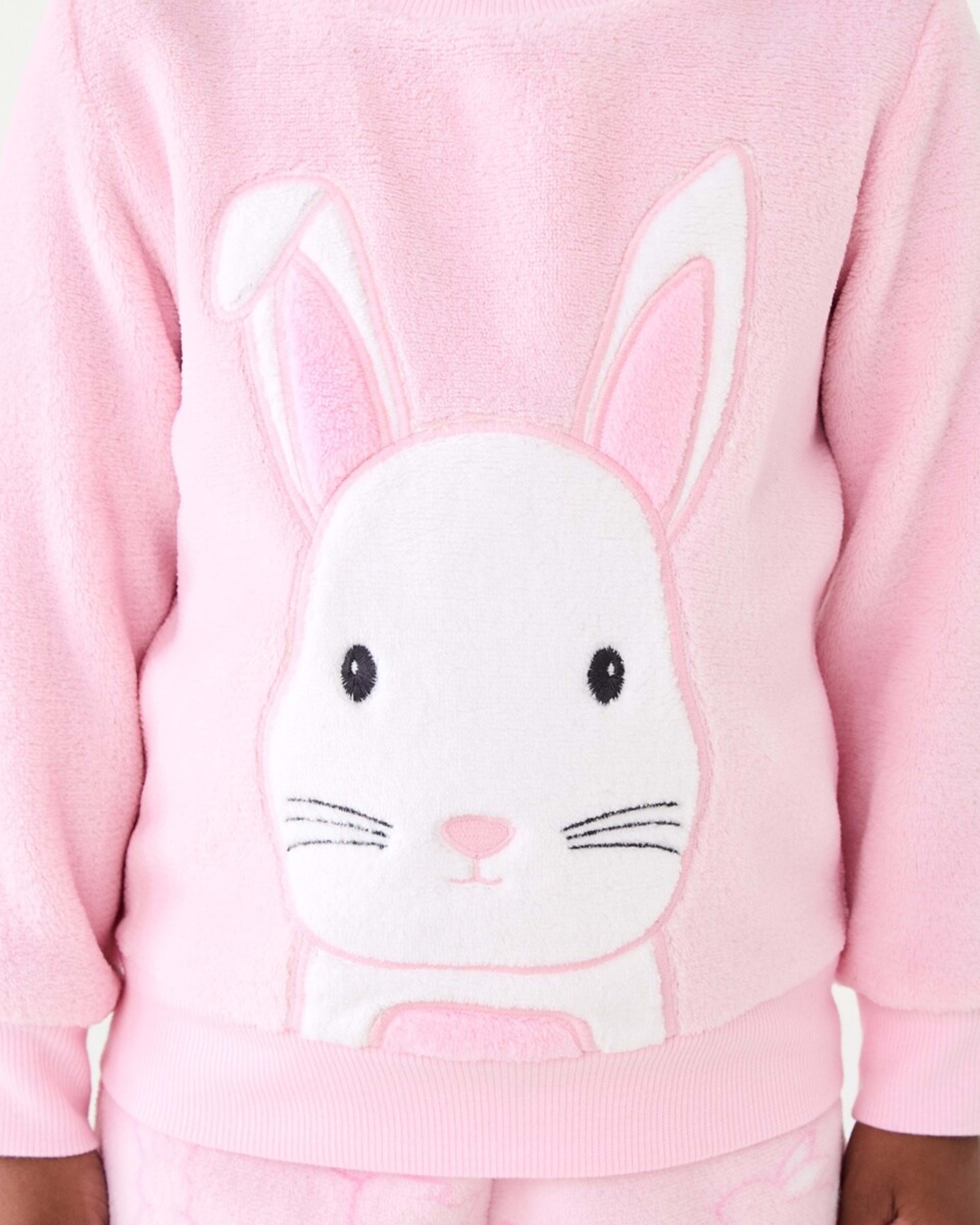 4 Fluffy Pyjama Set Pnk Bunny, 4 of 9
