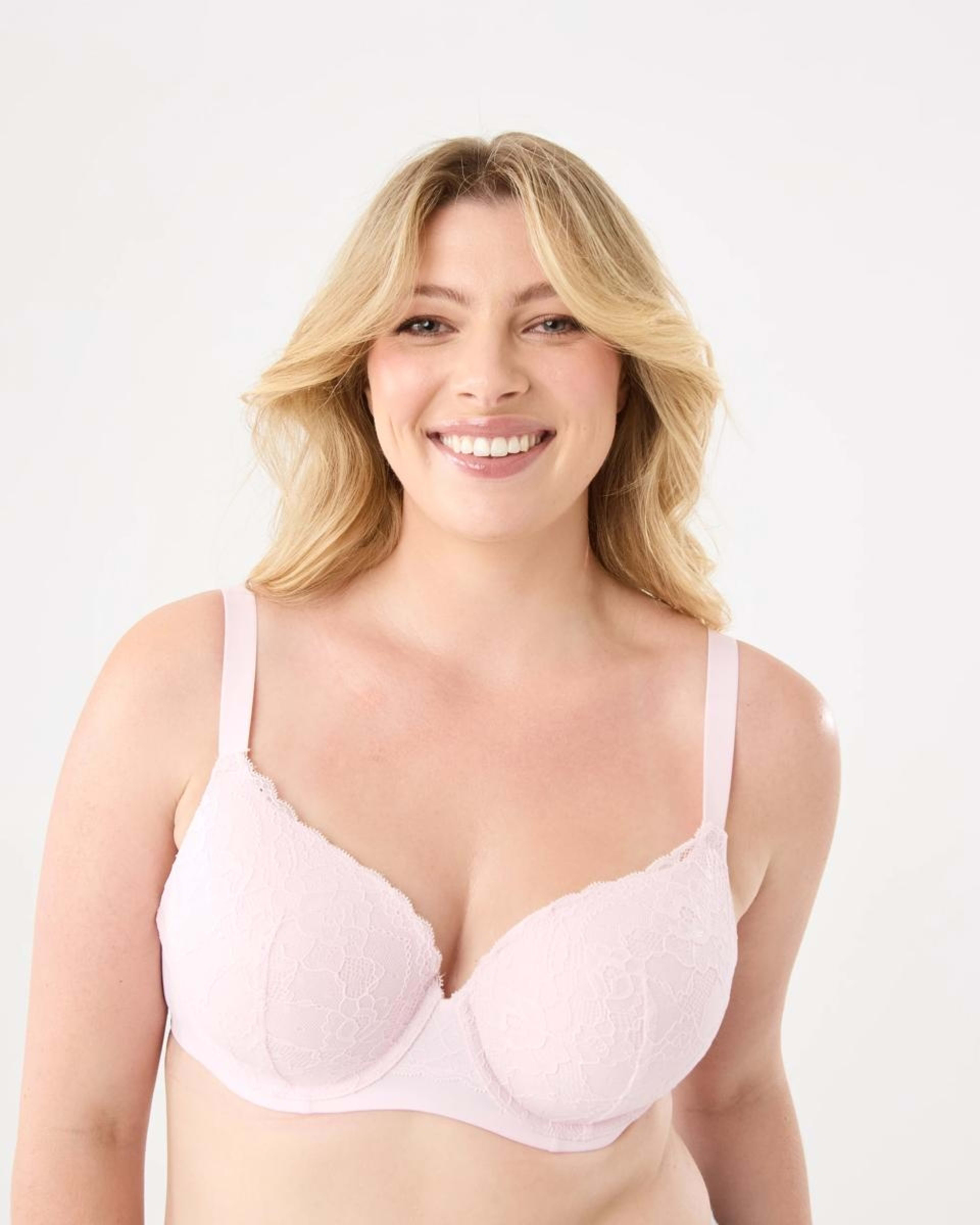 1 Full Figure Lace T-Shirt Bra Bllet Pink