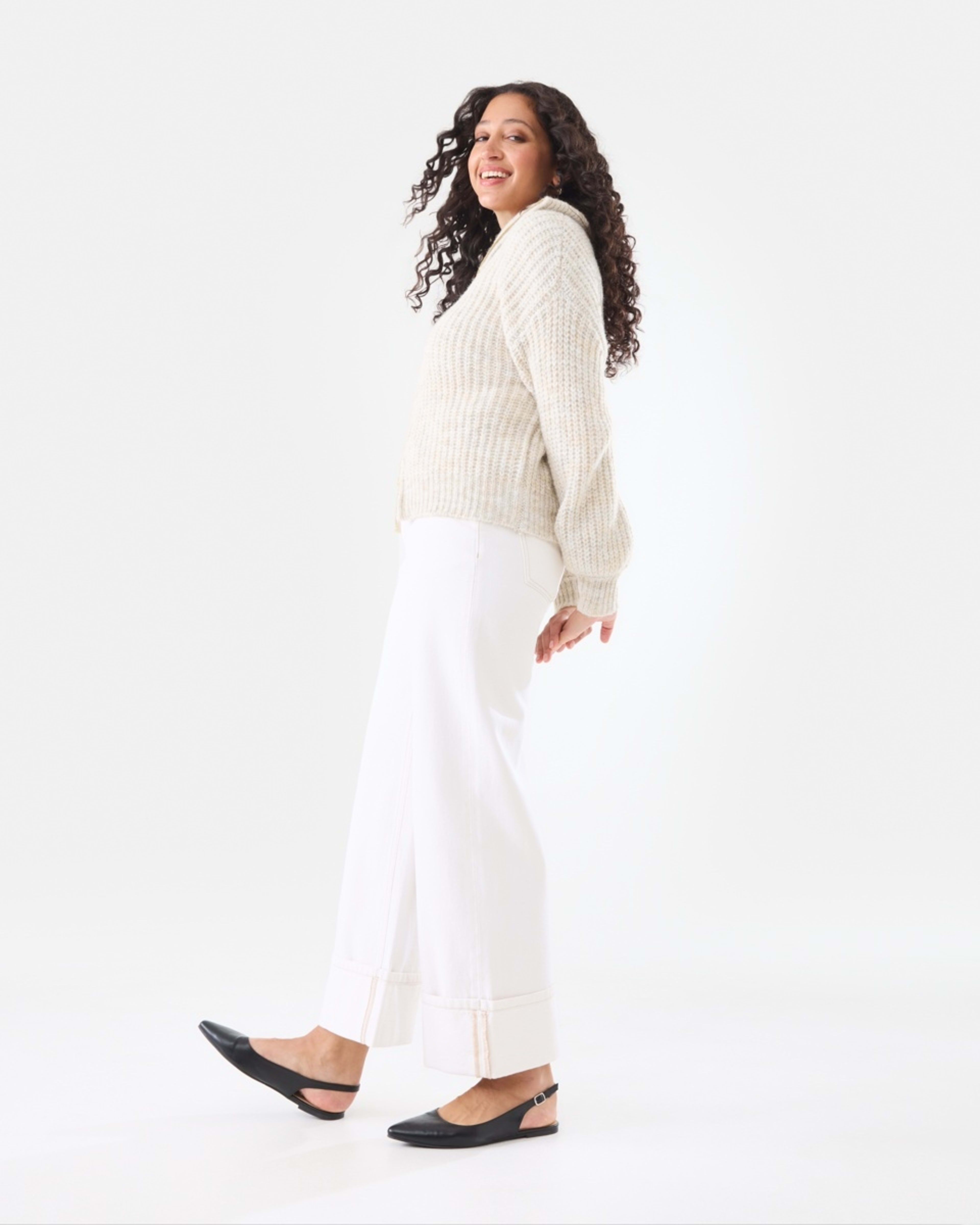 4 Fisherman Rib Knit Bomber Bge Otml, 4 of 9