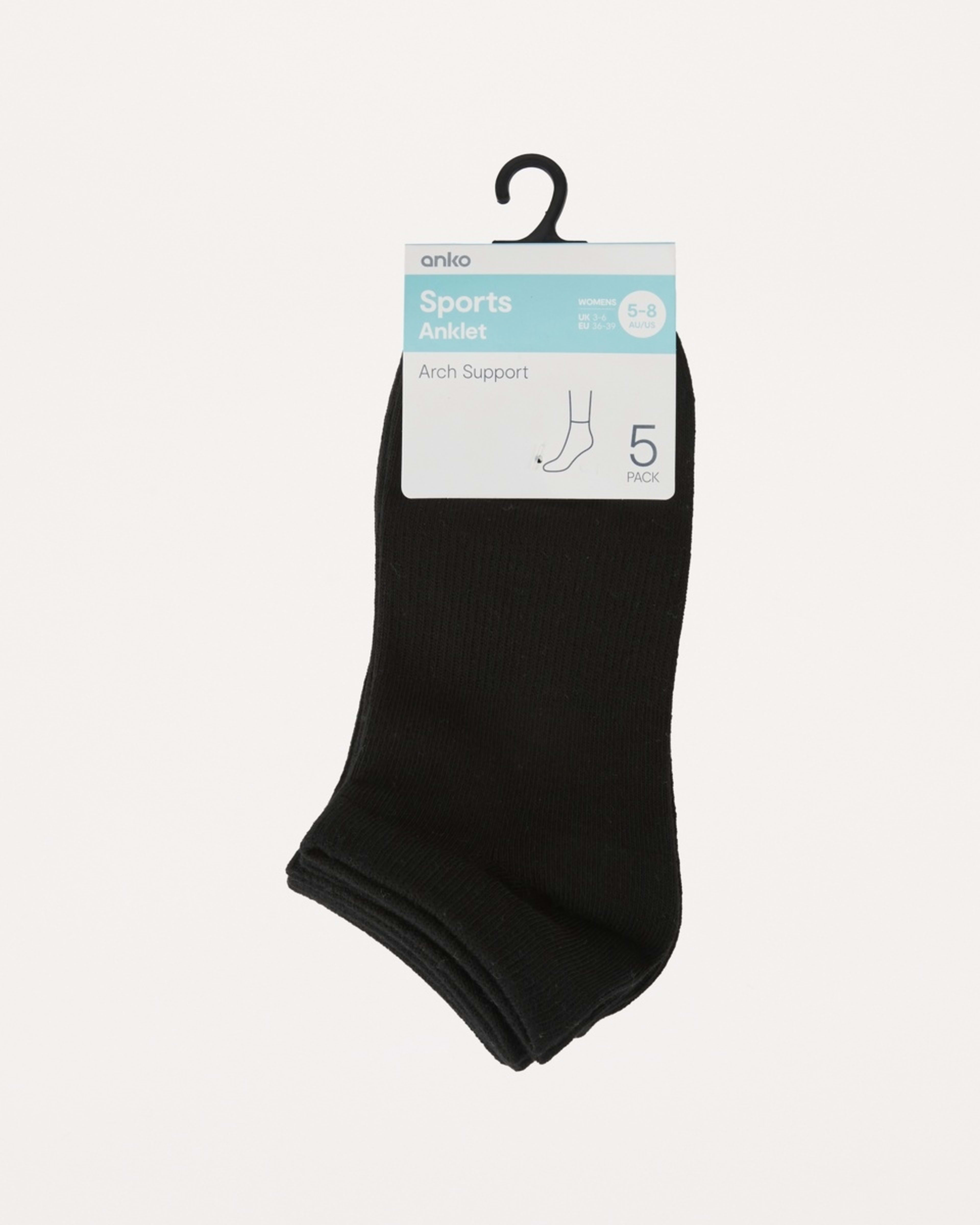 3 5 Pack Active Low Cut Socks BLACK, 3 of 3