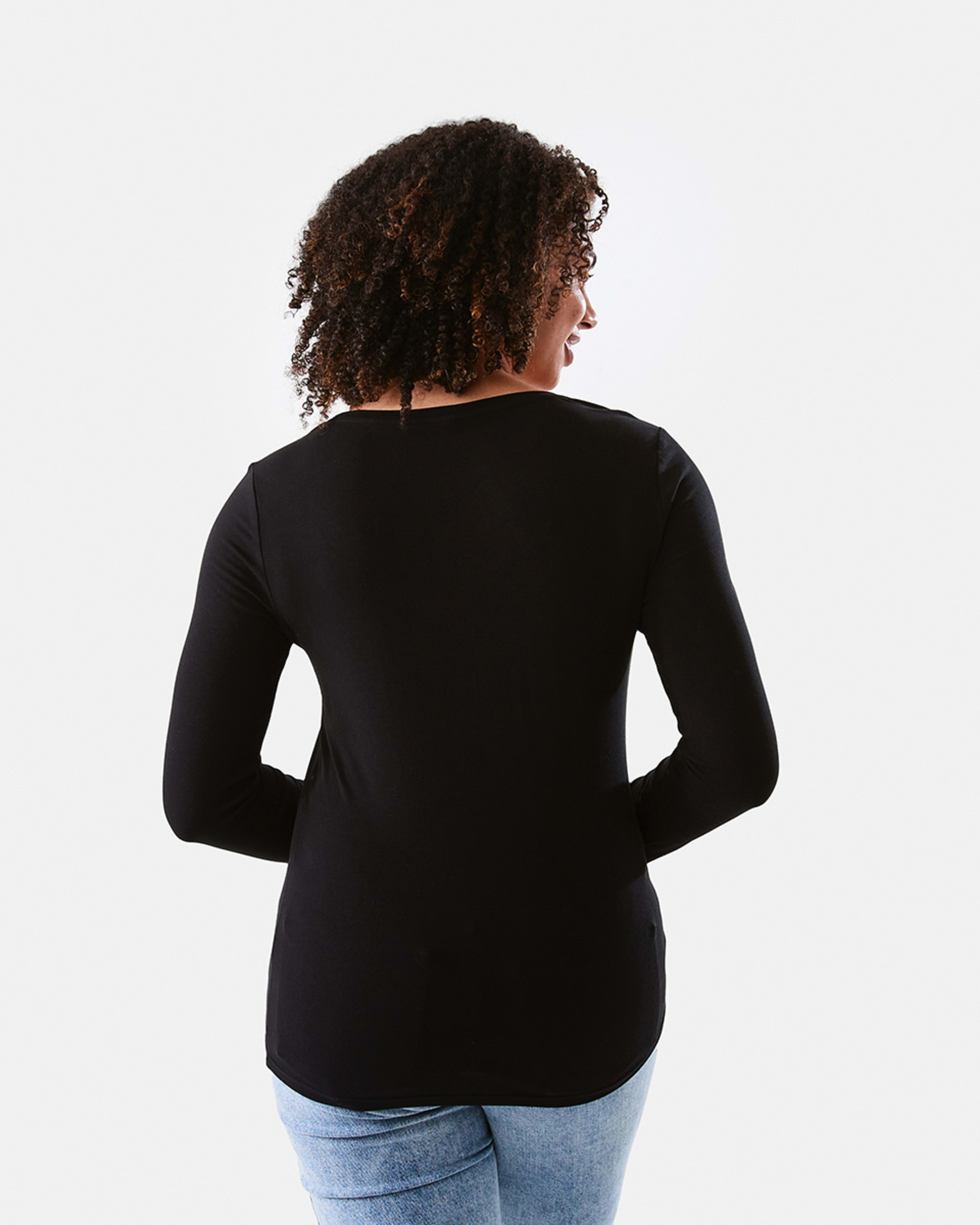 3 Long Sleeve Stretch T-shirt Black, 3 of 6