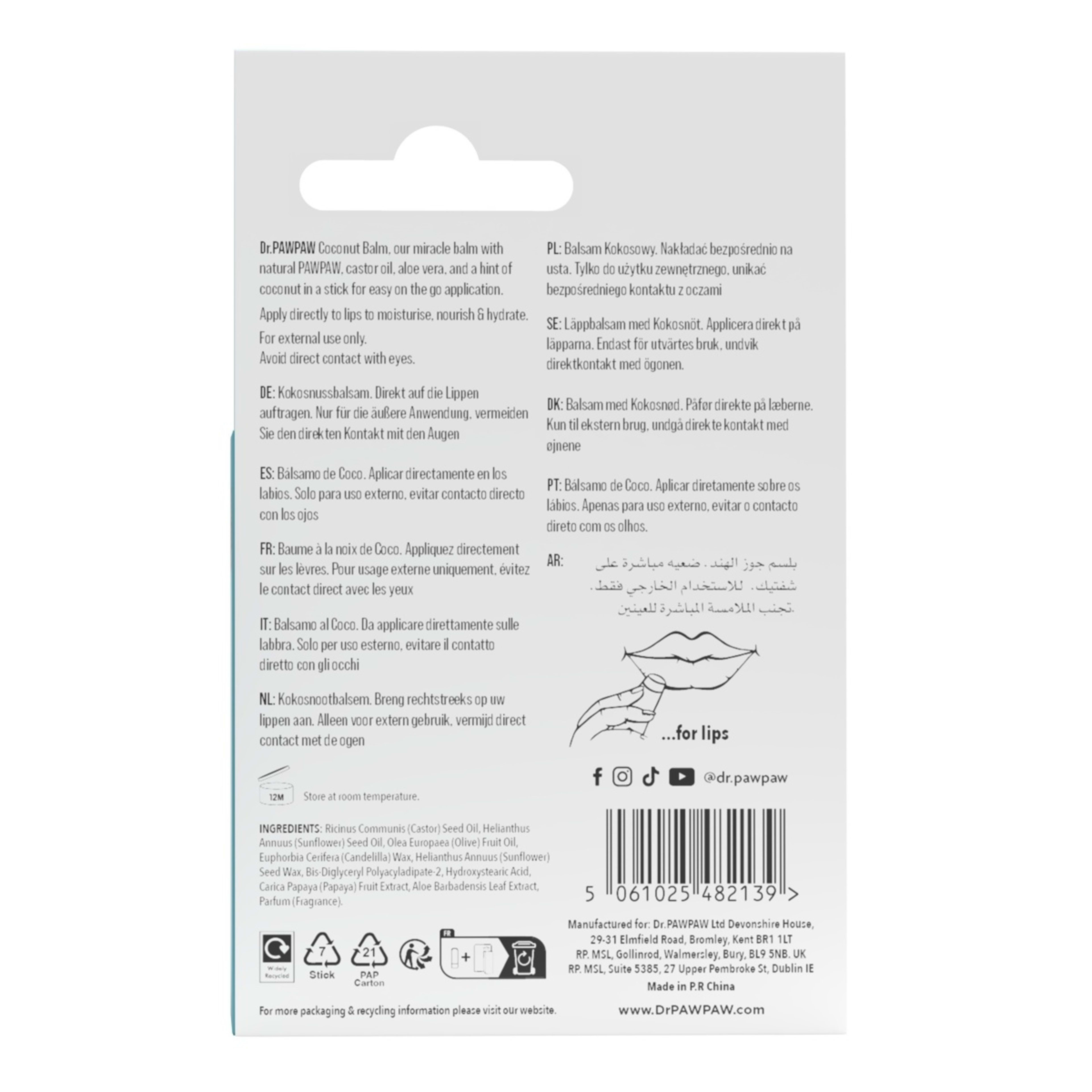 2 Dr. PAWPAW Lip Balm Stick - Coconut, 2 of 2