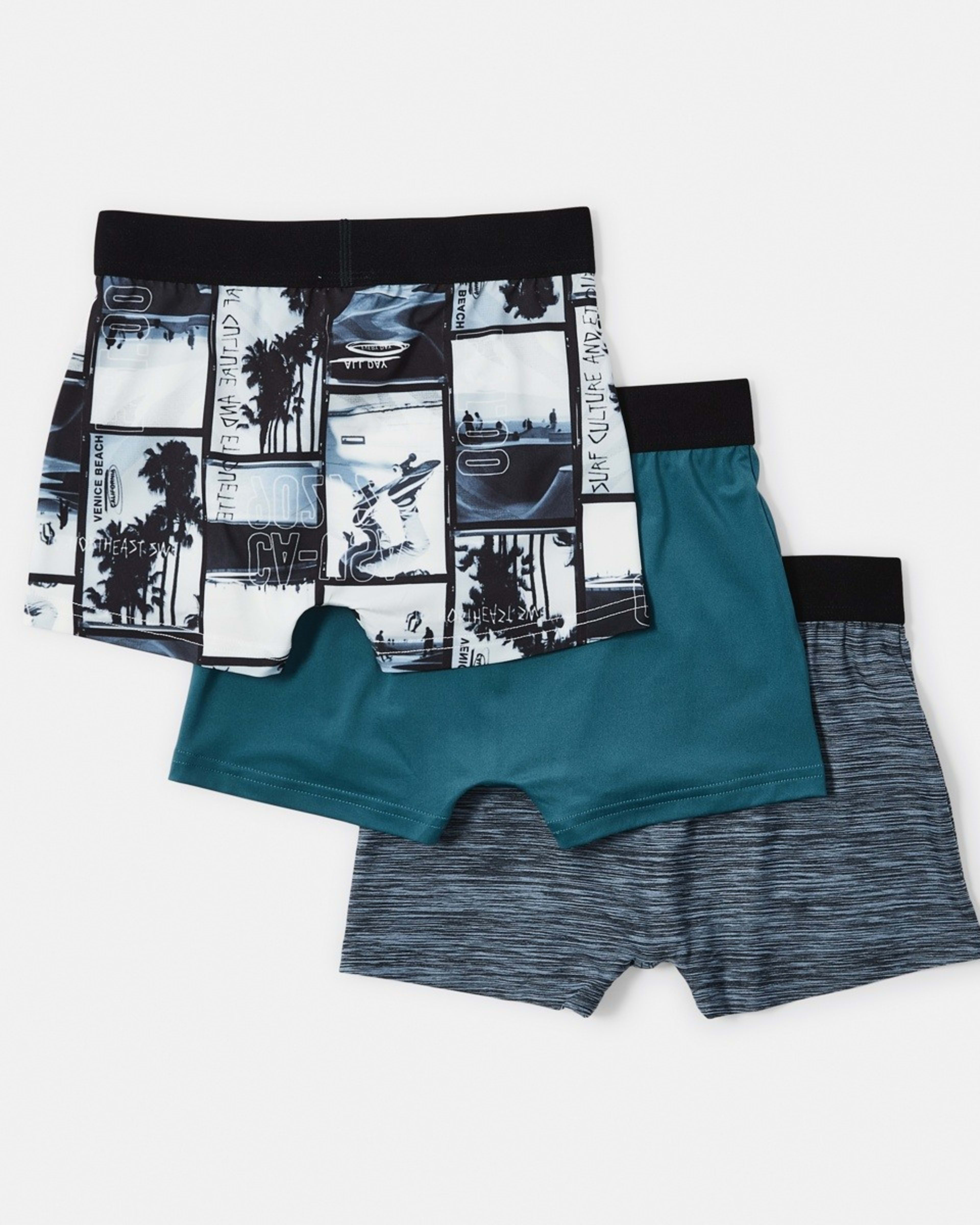 2 3 Pack Microfibre Trunks TEAL SKATE, 2 of 8