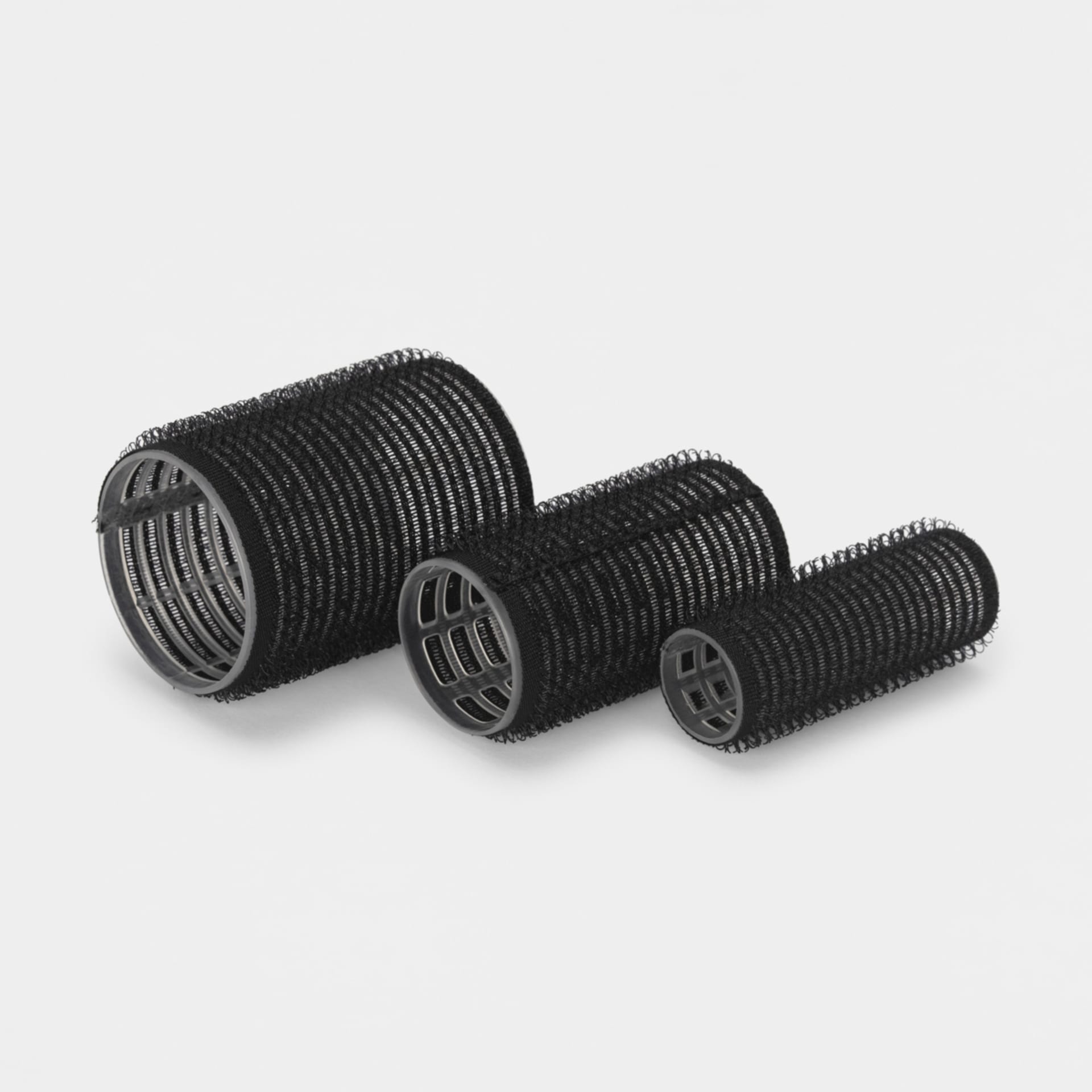16 Pack Self Hold Rollers Black Kmart